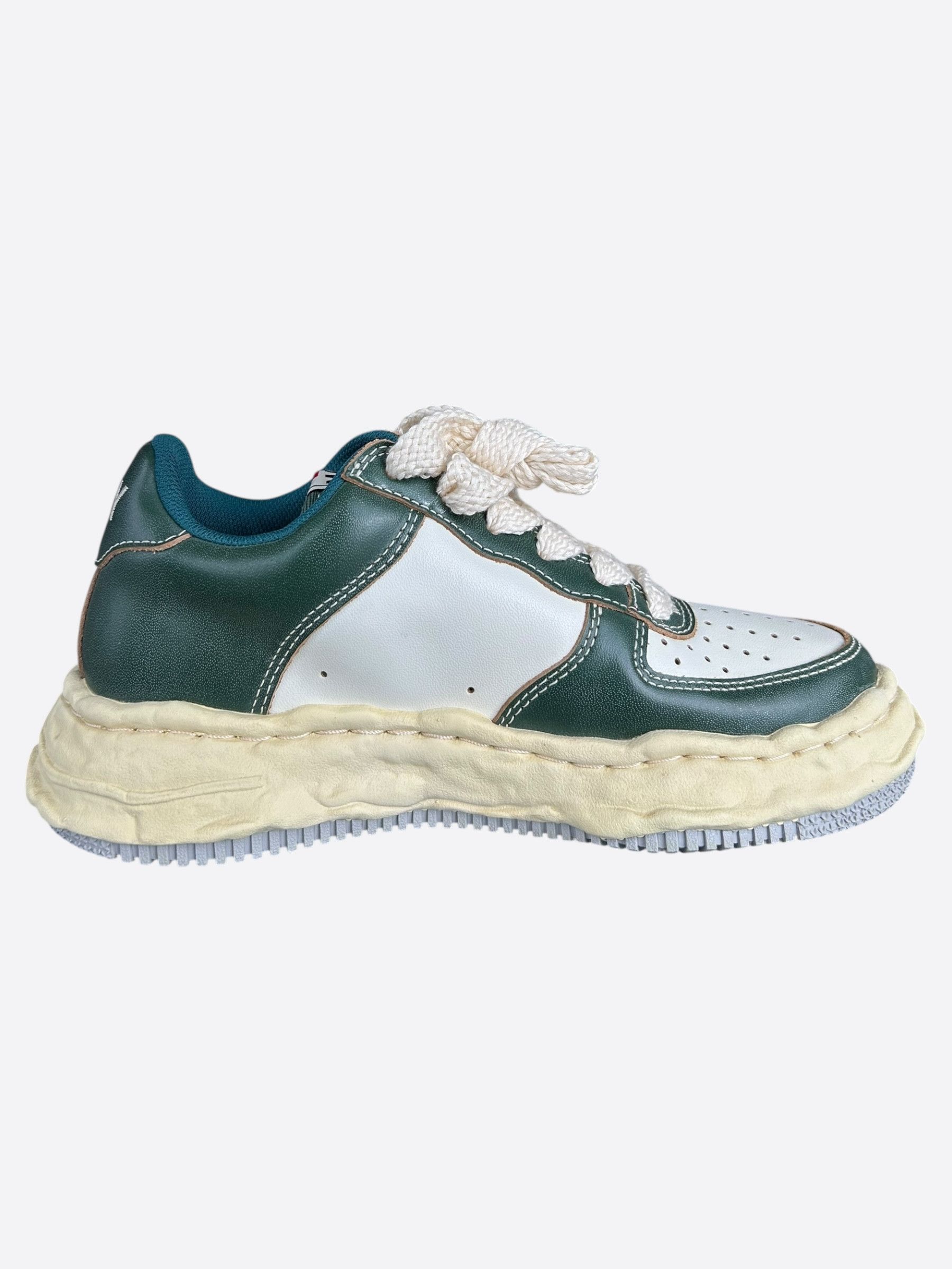 Maison MIHARA YASUHIRO Maison Mihara Yasuhiro Aged Green & White Wayne Sneakers Size US 6 / EU 39 - 5 Thumbnail