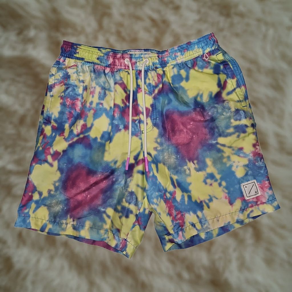 American Eagle Outfitters American Eagle Swim Trunks Men's Medium Tie Dye Draw String Pockets Beach Size ONE SIZE - 1 Thumbnail