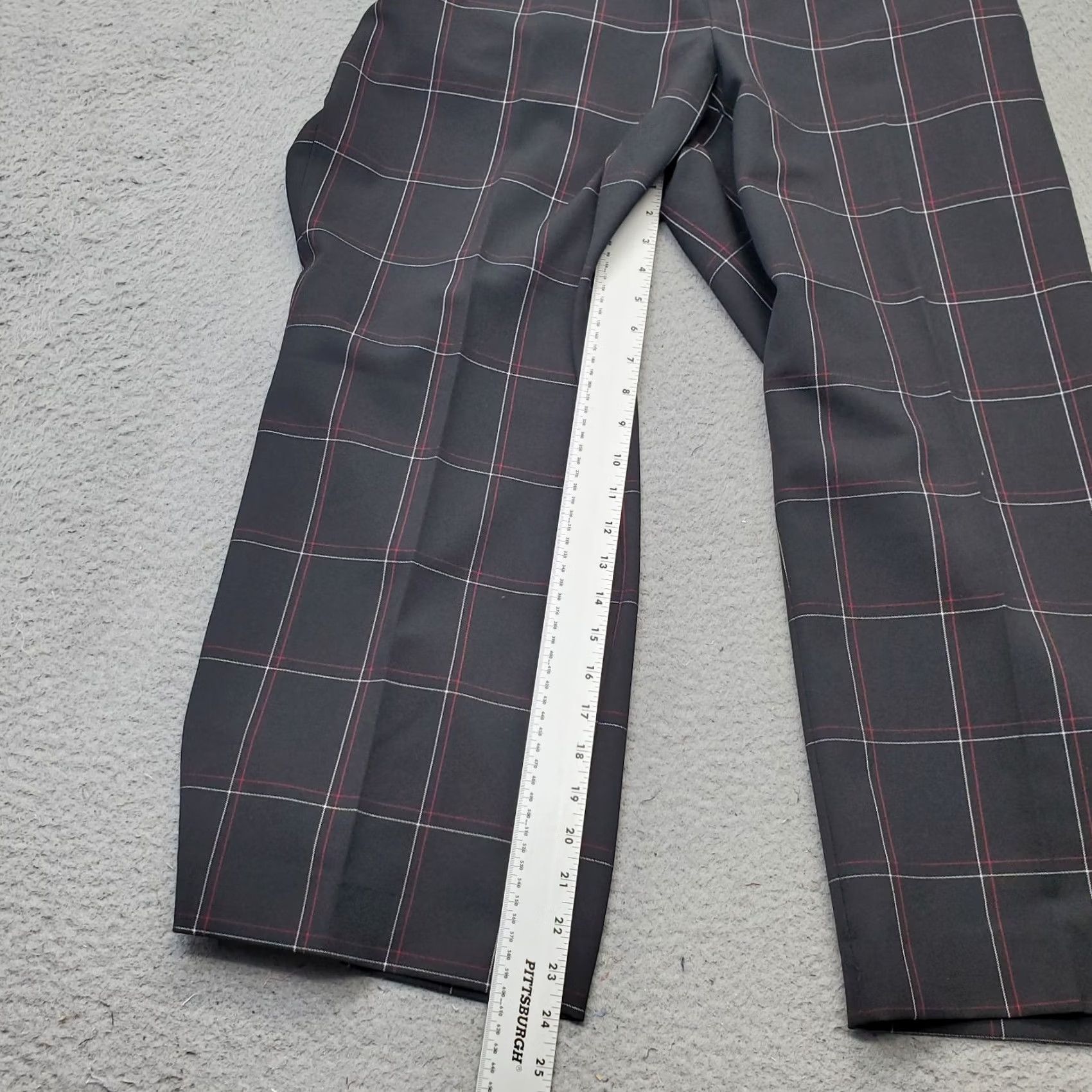 Kasper Kasper Ankle Pants Womens Size 1X Black Plaid Formal Elastic Waistband Wide Leg Pants Size 40" / US 18 - 4 Thumbnail