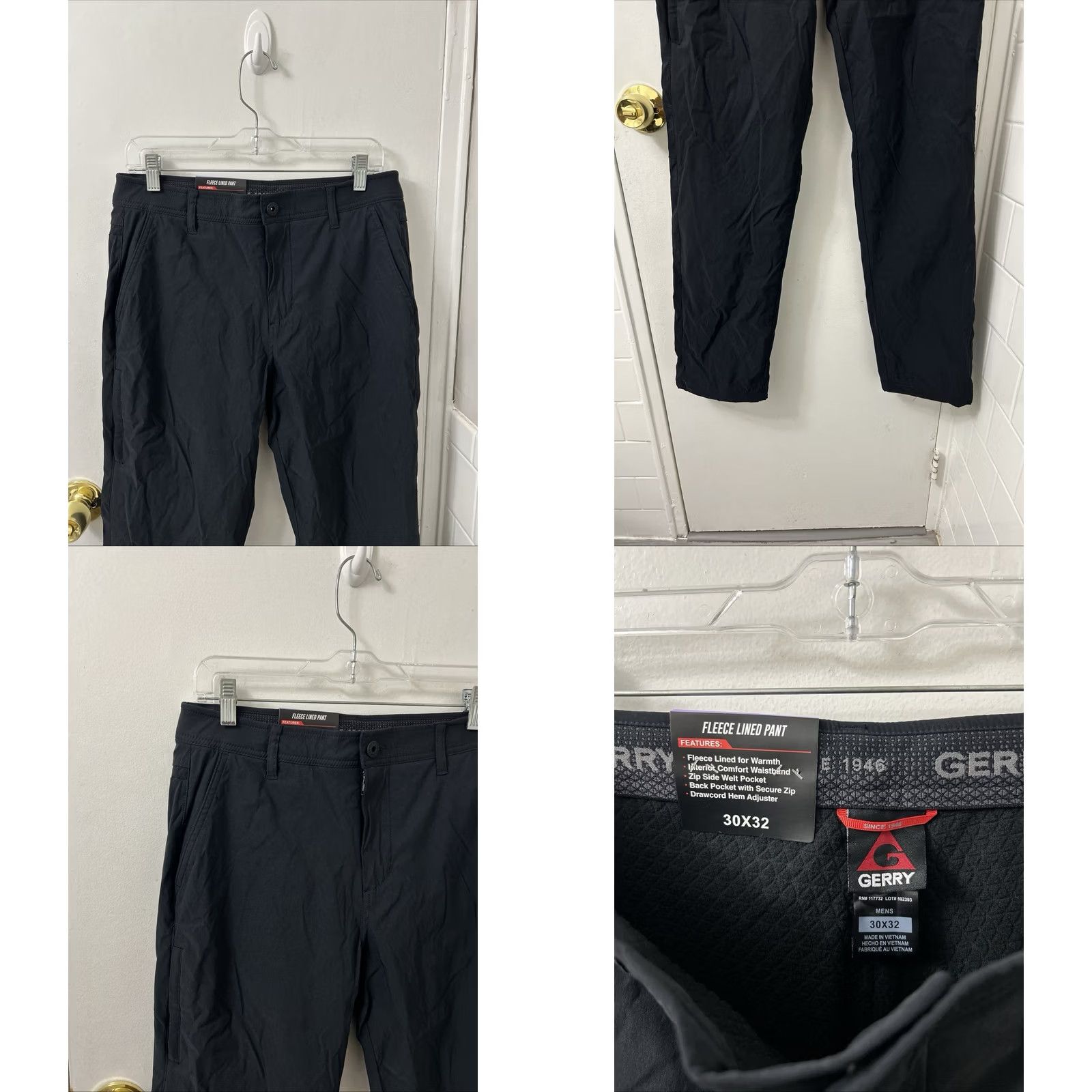 Vintage Gerry Fleece Lined Pants Mens 30x32 Black Water Resistant Stretch Pockets NWT Size US 30 / EU 46 - 8 Thumbnail