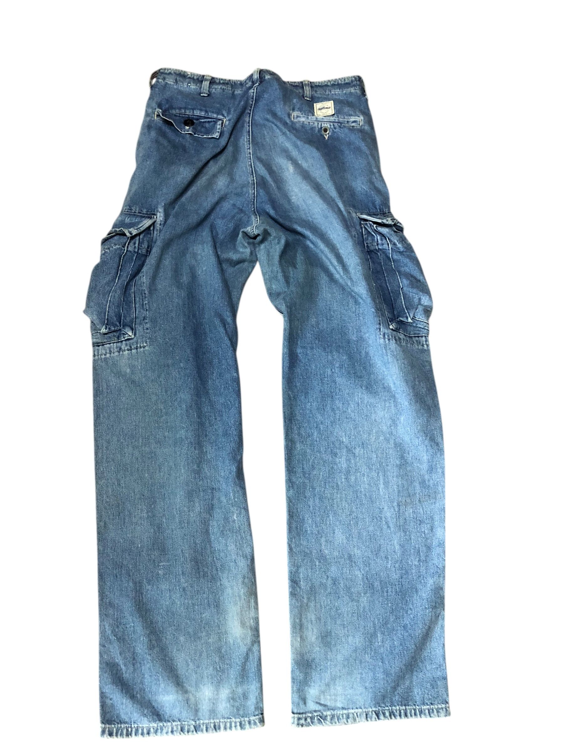 RRL Ralph Lauren vintage 80’s C RRL Ralph Lauren Cargo Baggy Denim Pants Size US 33 - 2 Thumbnail