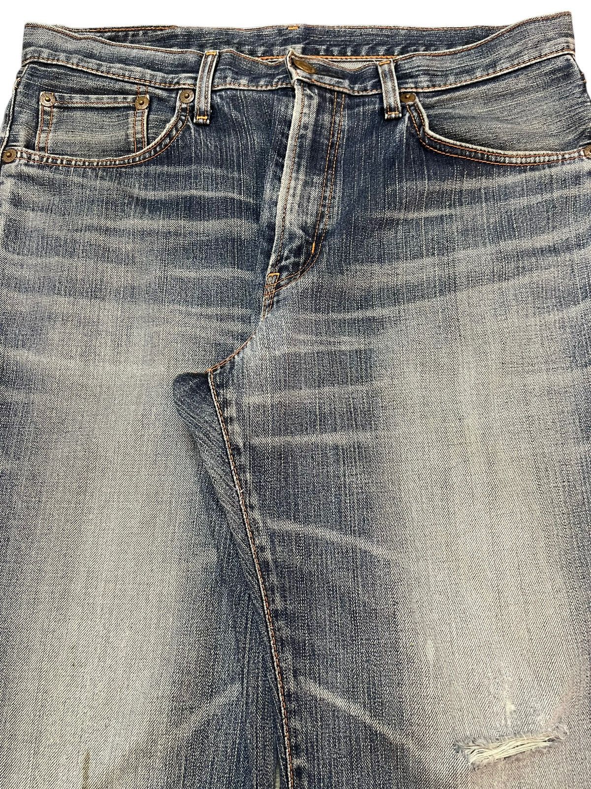 Edwin Vintage Y2K Edwin 504 Faded Wash Distress Wide Leg Relaxed Size US 34 / EU 50 - 4 Thumbnail