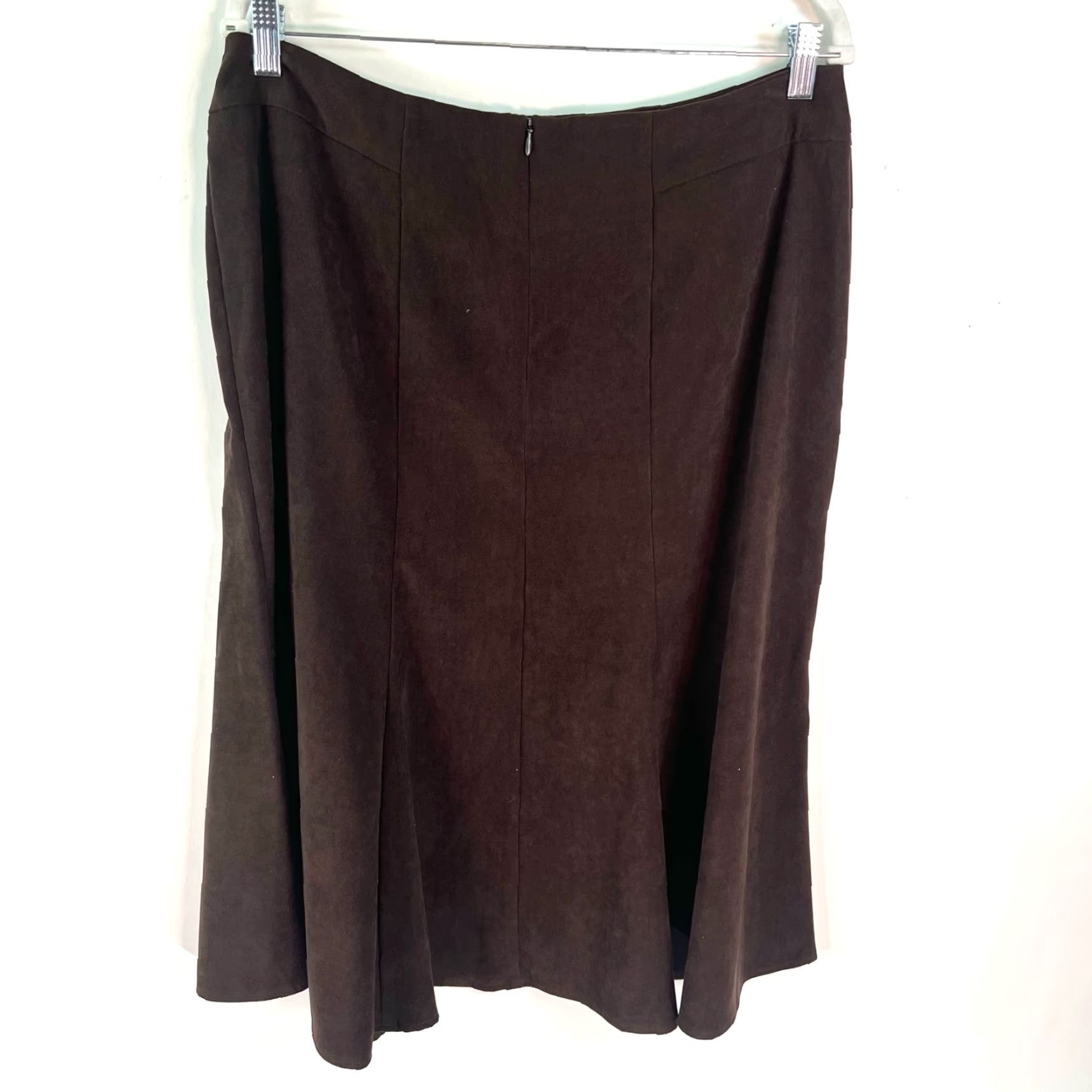 Velour VINTAGE Briggs New York Womens Skirt Midi Velour Brown Size 14 Size 36" / US 14 / IT 50 - 5 Thumbnail