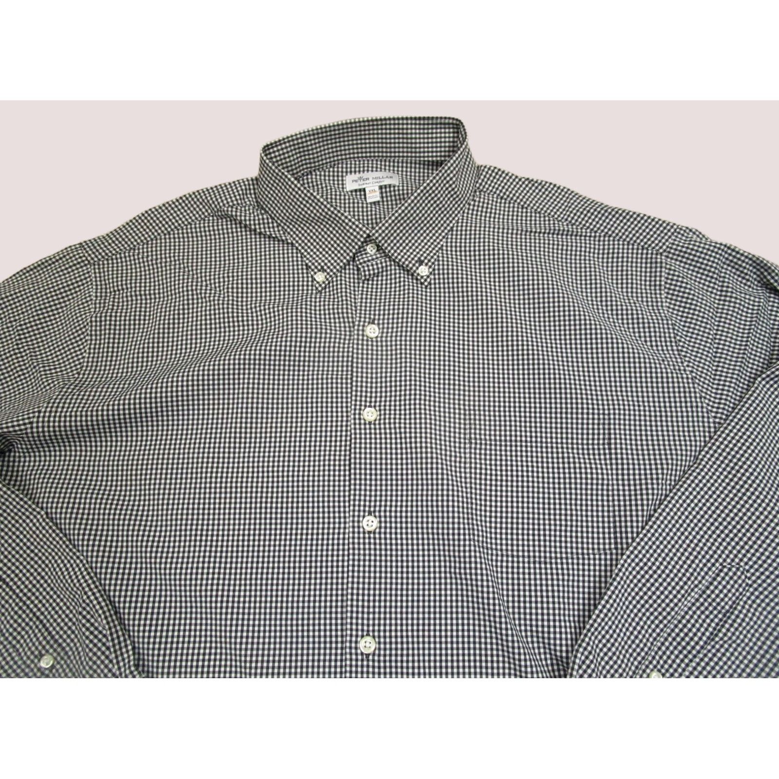 Peter Millar Peter Millar Shirt Men XXL Black Check Summer Comfort Long Sleeve Size US XXL / EU 58 / 5 - 1 Thumbnail