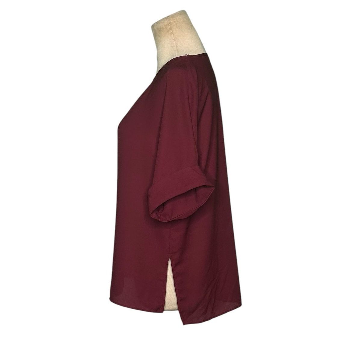 Asos Asos burgundy red short sleeves tunic top size 4 Size S / US 4 / IT 40 - 9 Thumbnail