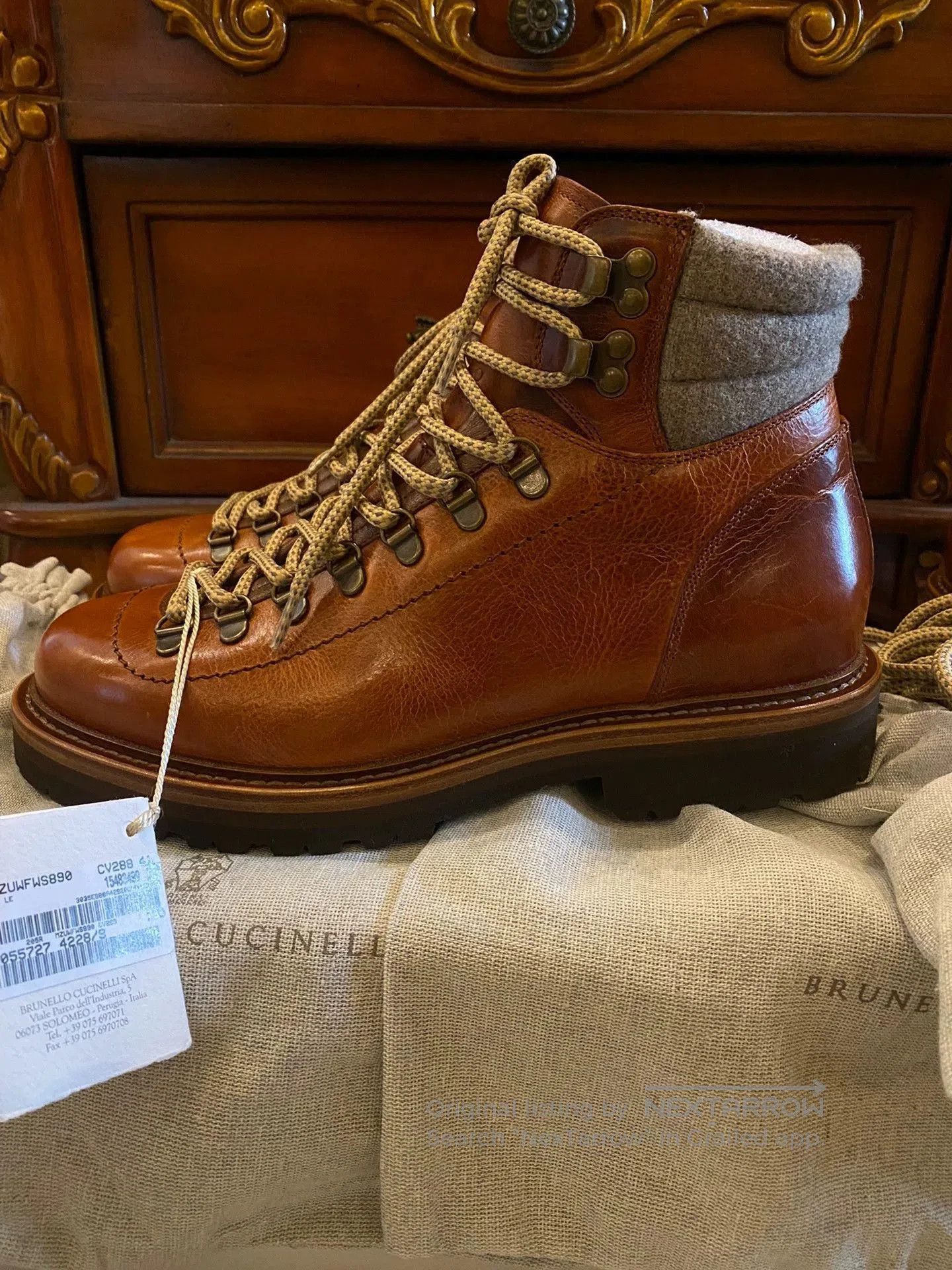 Brunello Cucinelli Brown Leather Hiking Boots Size 9. Size US 9 / EU 42 - 4 Thumbnail