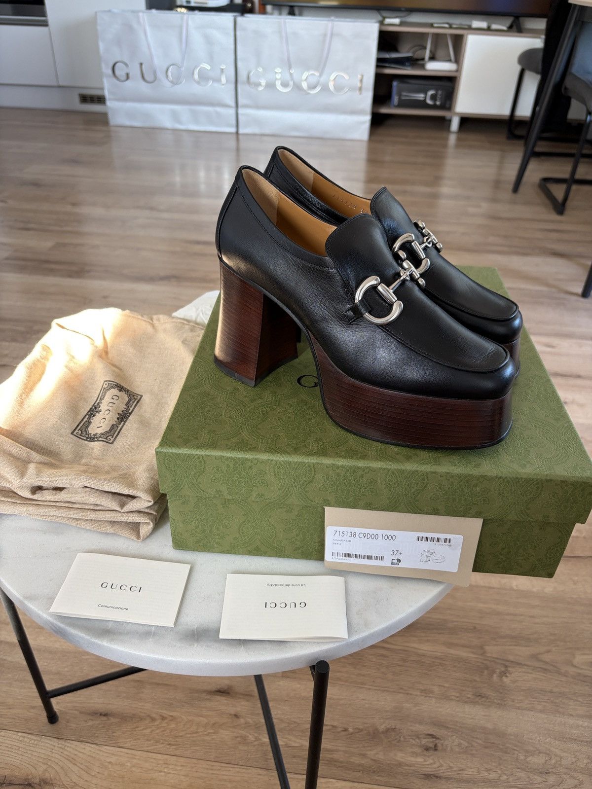 Gucci Gucci platform horsebit loafer blac Size US 7.5 / IT 37.5 - 4 Thumbnail