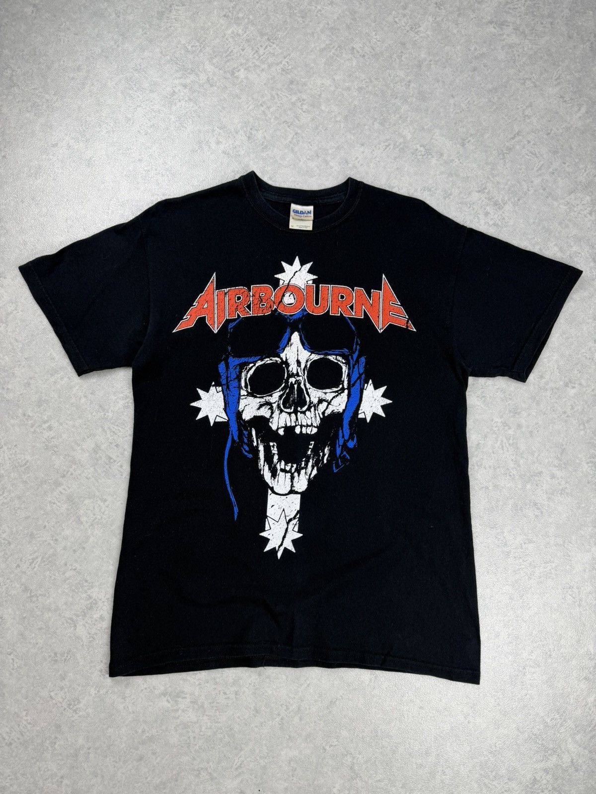 Vintage Airbourne Band T-Shirt Skull Graphic Black Rock Metal Tee Size US M / EU 48-50 / 2 - 1 Thumbnail