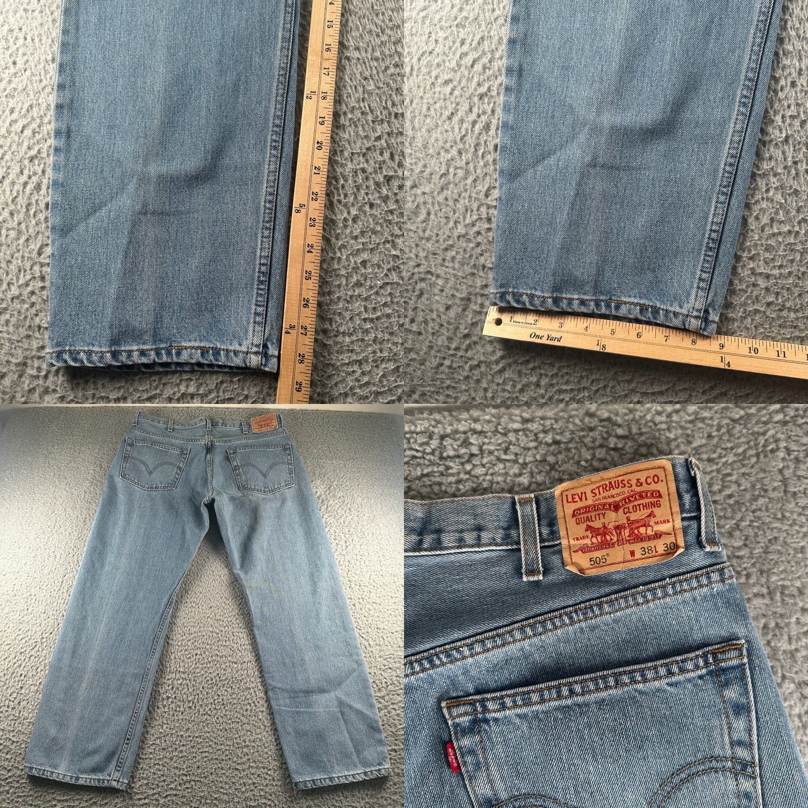 Levi's Levi's 505 Jeans Mens 38x30 Regular Fit Light Blue Straight Blue Jeans 2000s Vintage? No, Regular? No Size US 38 / EU 54 - 8 Thumbnail
