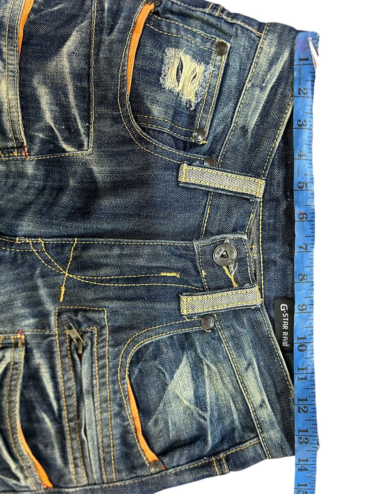 G-Star × Vintage Vintage Gstar Raw Crazy Fade Rusty y2k Jeans Size US 27 - 18 Thumbnail