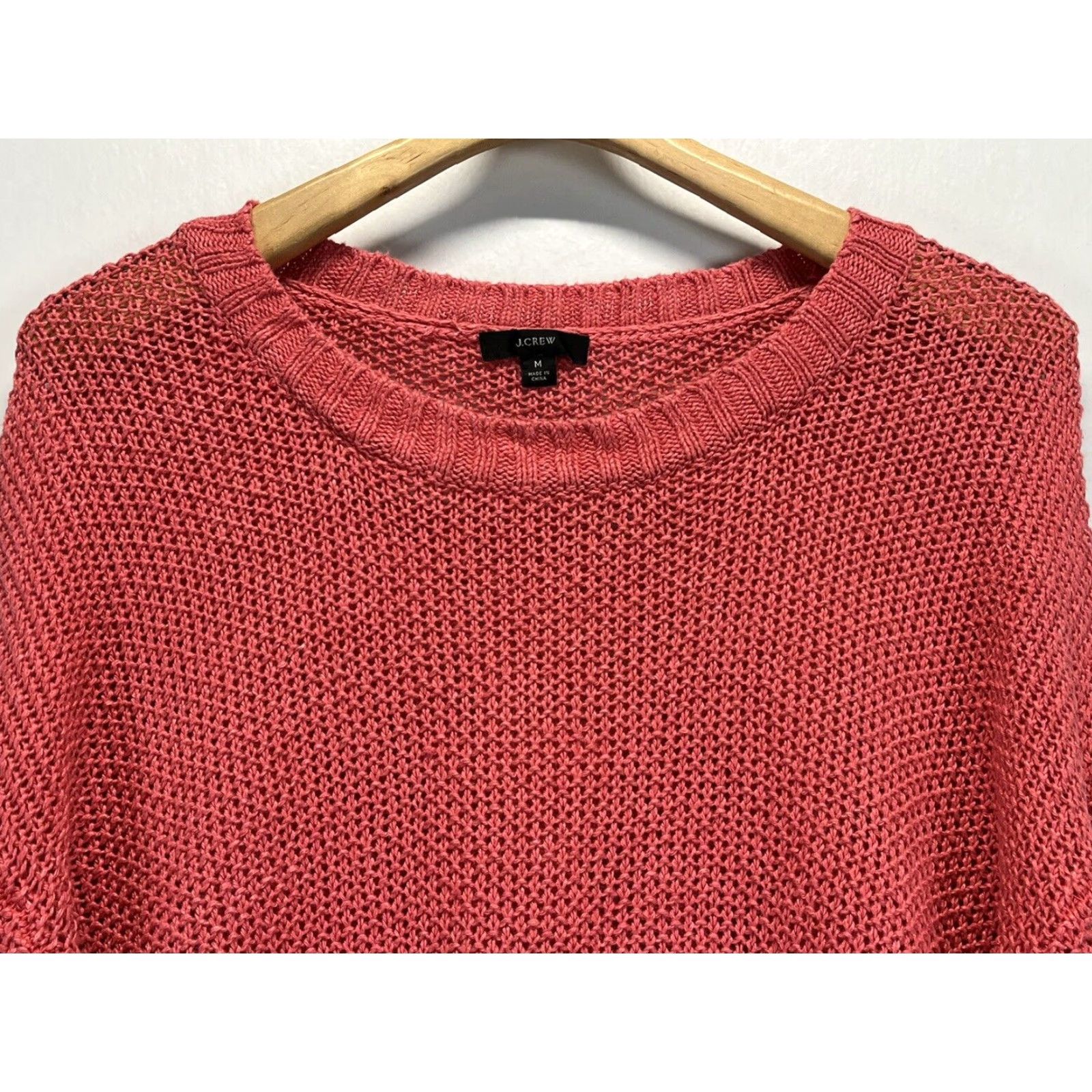 J.Crew J. CREW 100% Linen Sweater Medium Coral Casual Beach Womens Size M / US 6-8 / IT 42-44 - 3 Thumbnail