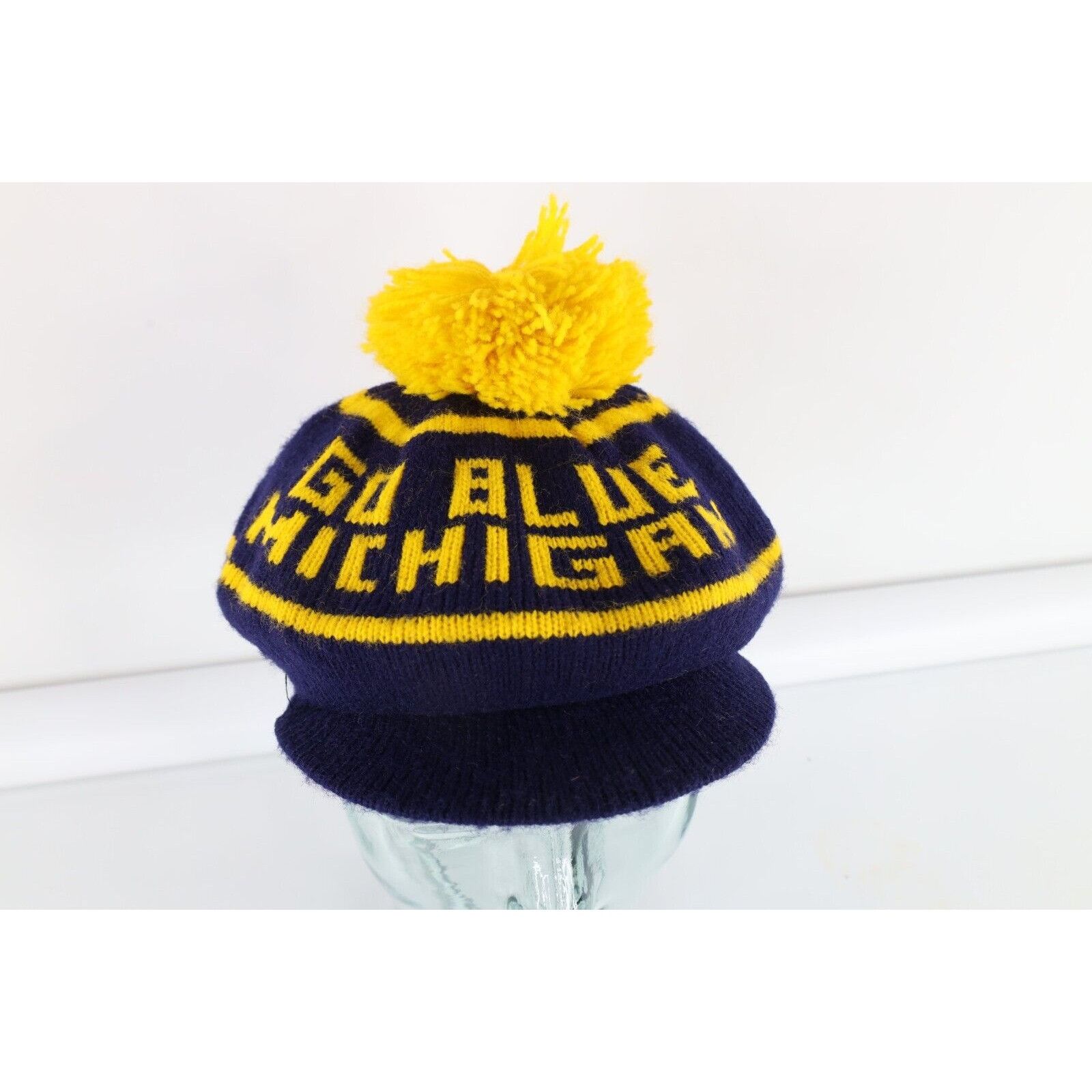 Vintage Vintage 80s 90s University of Michigan Knit Brimmed Beanie Size ONE SIZE - 1 Thumbnail