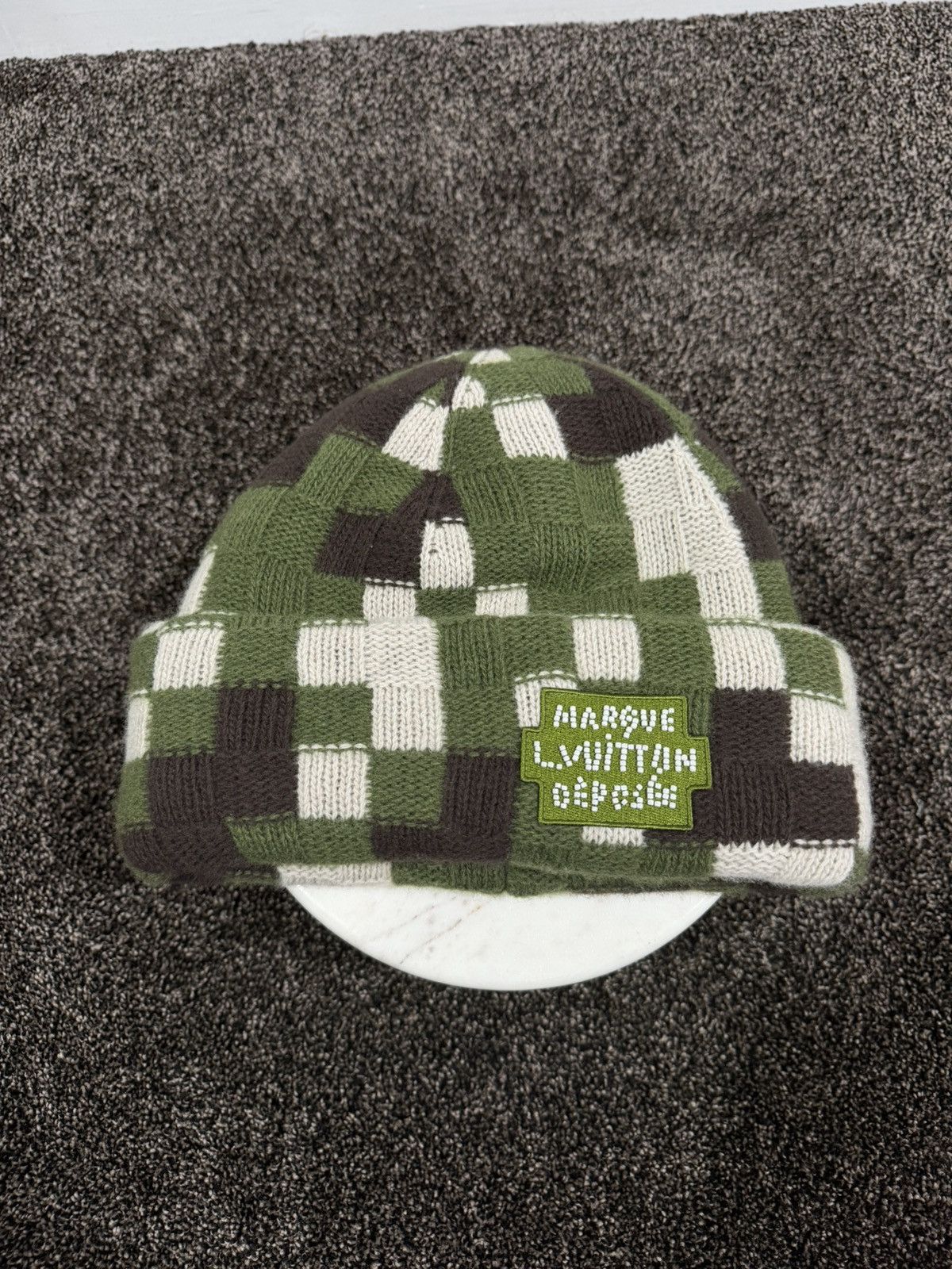 Louis Vuitton Louis Vuitton Pharrell Damoflage Damier Camo Beanie Knit Hat Size ONE SIZE - 9 Thumbnail