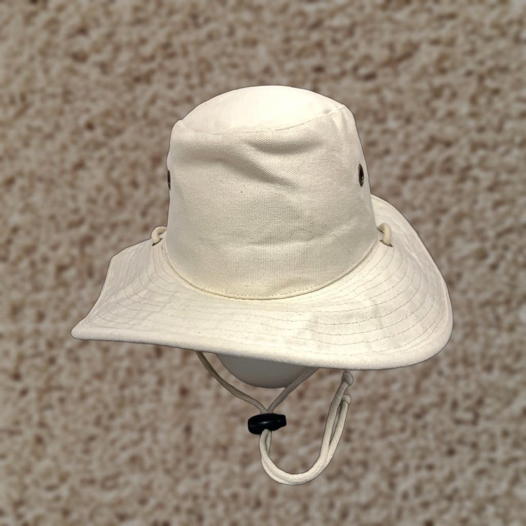 Vintage Dorfman Pacific Bucket Hat Unisex Adults One Size Ivory 100% Cotton Knit Adjustable Lightweight Summer Spring Fall Winter Hat Cap Size ONE SIZE - 1 Thumbnail