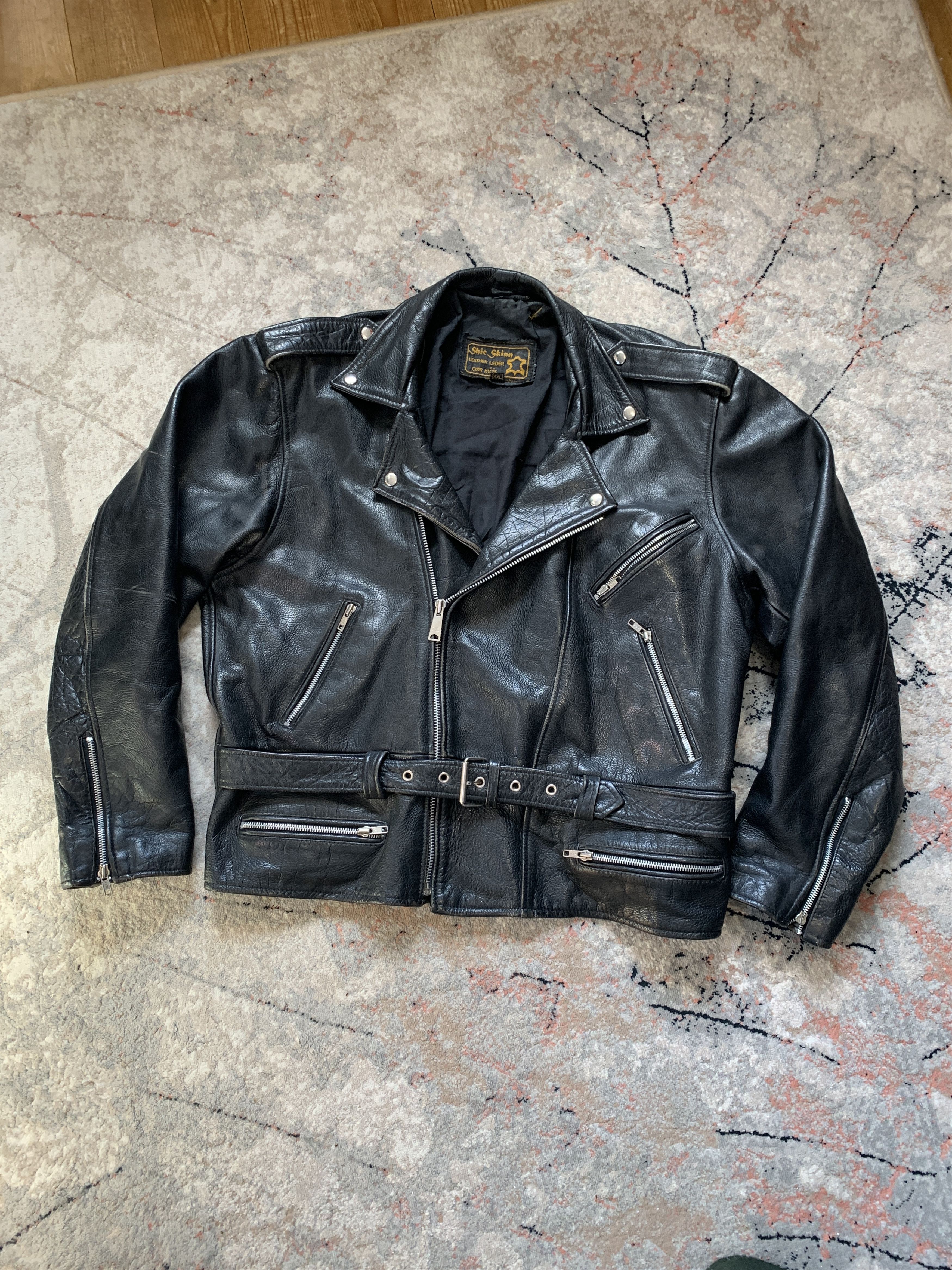 Vintage Vintage SHIC SKINN Moto Biker Leather Jacket Size US XXL / EU 58 / 5 - 2 Thumbnail