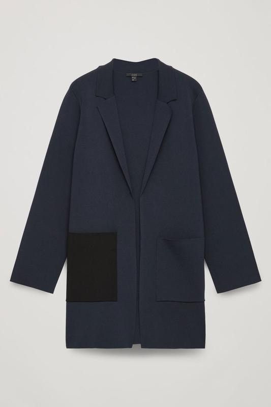 Cos COS dark navy drape style cardigan jacket Large Size L / US 10 / IT 46 - 10 Thumbnail