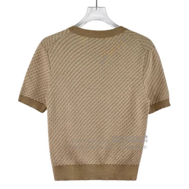 Fendi Fendi Caramel Logo Inlaid Wool Knit Short Sleeve Crewneck Size XS / US 0-2 / IT 36-38 - 2 Thumbnail