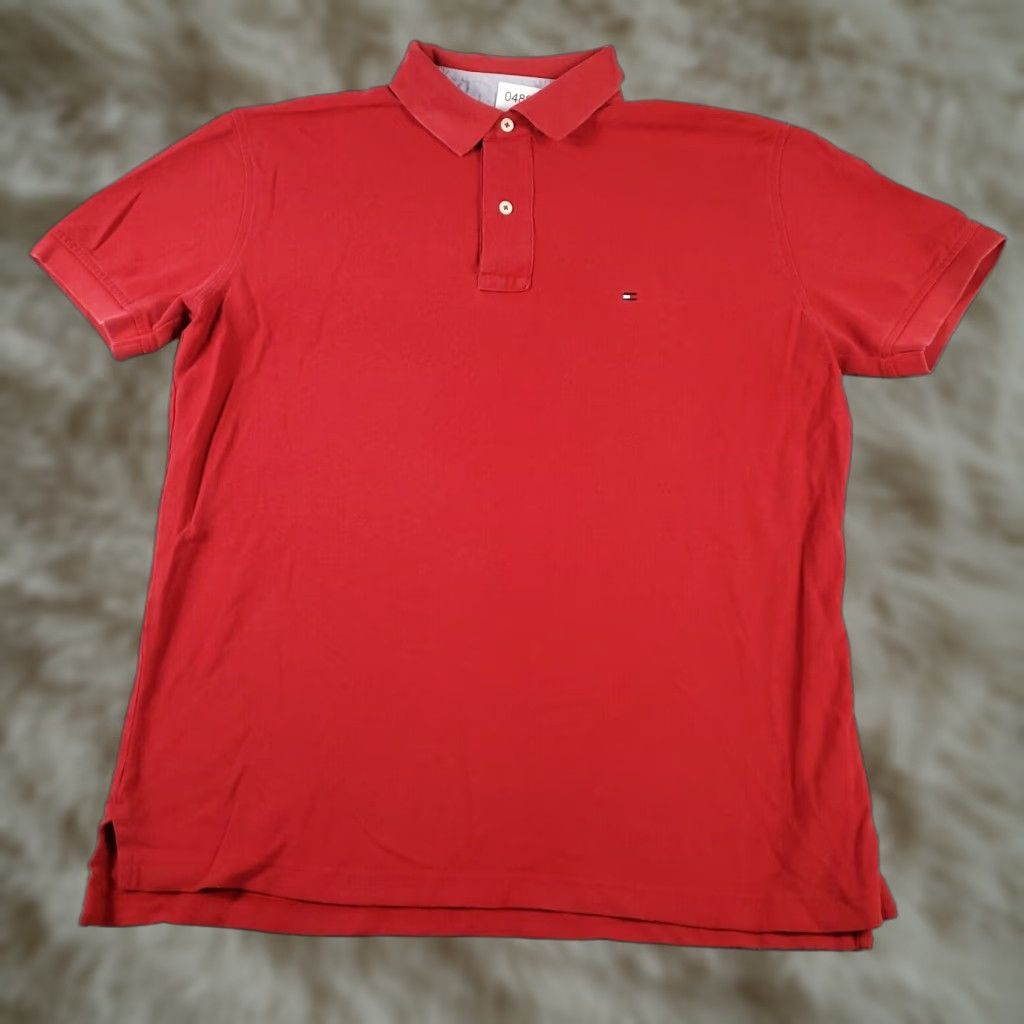 Tommy Hilfiger VINTAGE Tommy Hilfiger Polo Shirt Men L Blue Polo Shirt Adult Large Blue (Solid) 100% Cotton Logo Button-Front Casual Athletic Summer Men Size US L / EU 52-54 / 3 - 1 Thumbnail