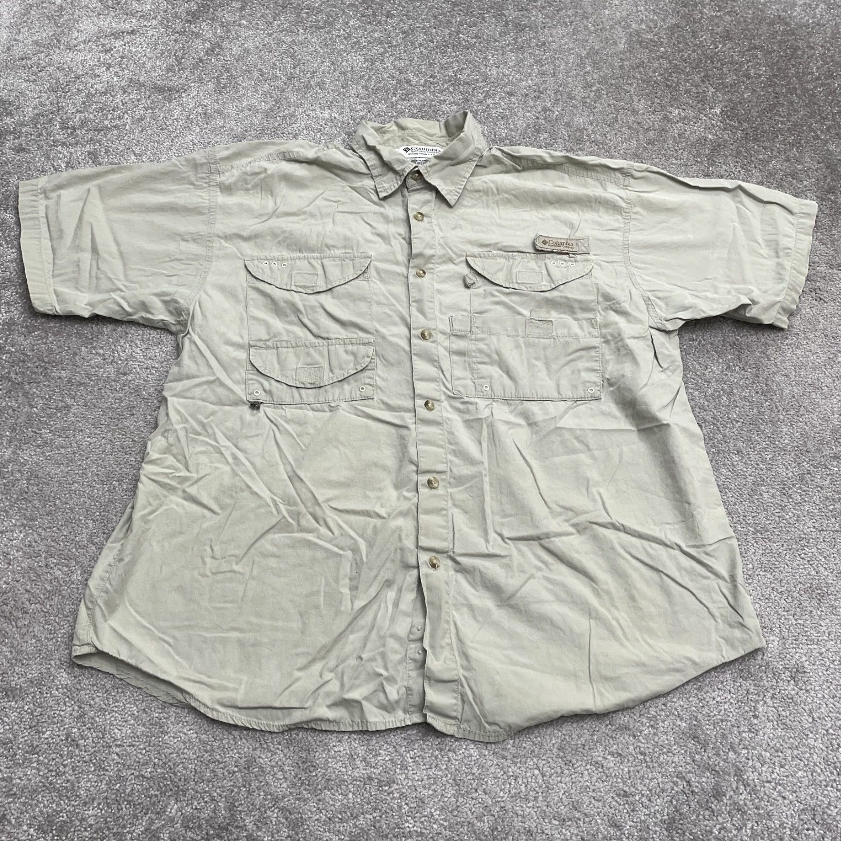 Vintage Columbia Bahama Shirt Men L Gray Short Sleeve Button-Down Casual Top Fishing Outdoor Classic Shirt Mens Size US L / EU 52-54 / 3 - 2 Thumbnail