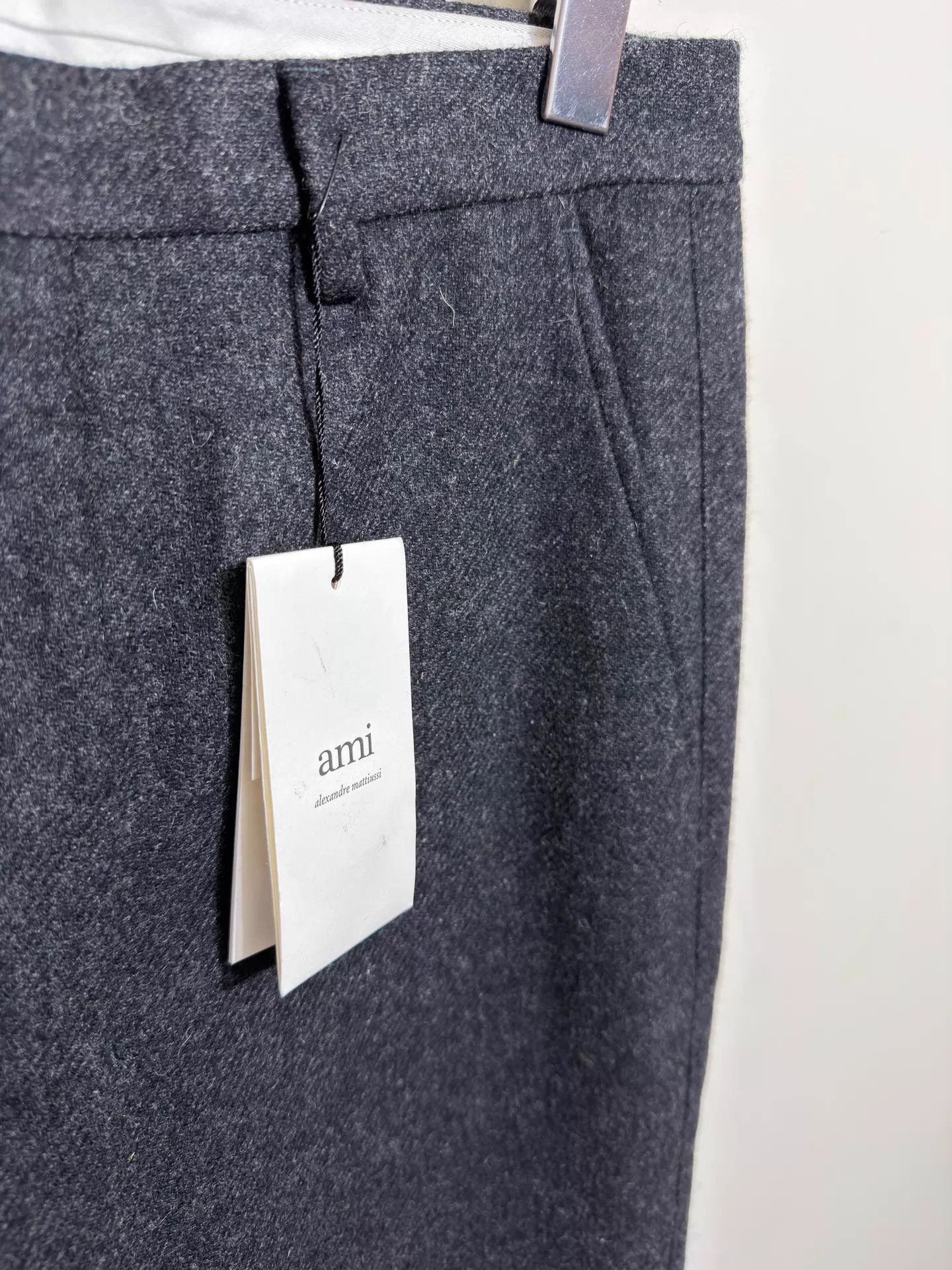 Amiri Ami thick wool slim fit trousers charcoal gray 40 Size US 40 / EU 56 - 3 Thumbnail
