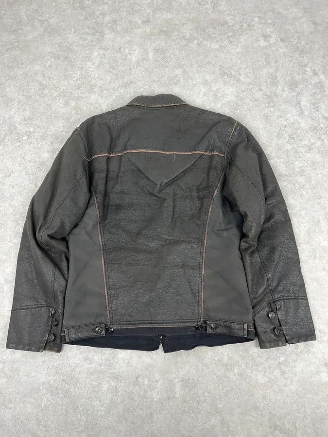 Marithe + Francois Girbaud 1990s Marithé + François Girbaud Avant-Garde Brut Grey Leather Jacket Size US M / EU 48-50 / 2 - 6 Thumbnail