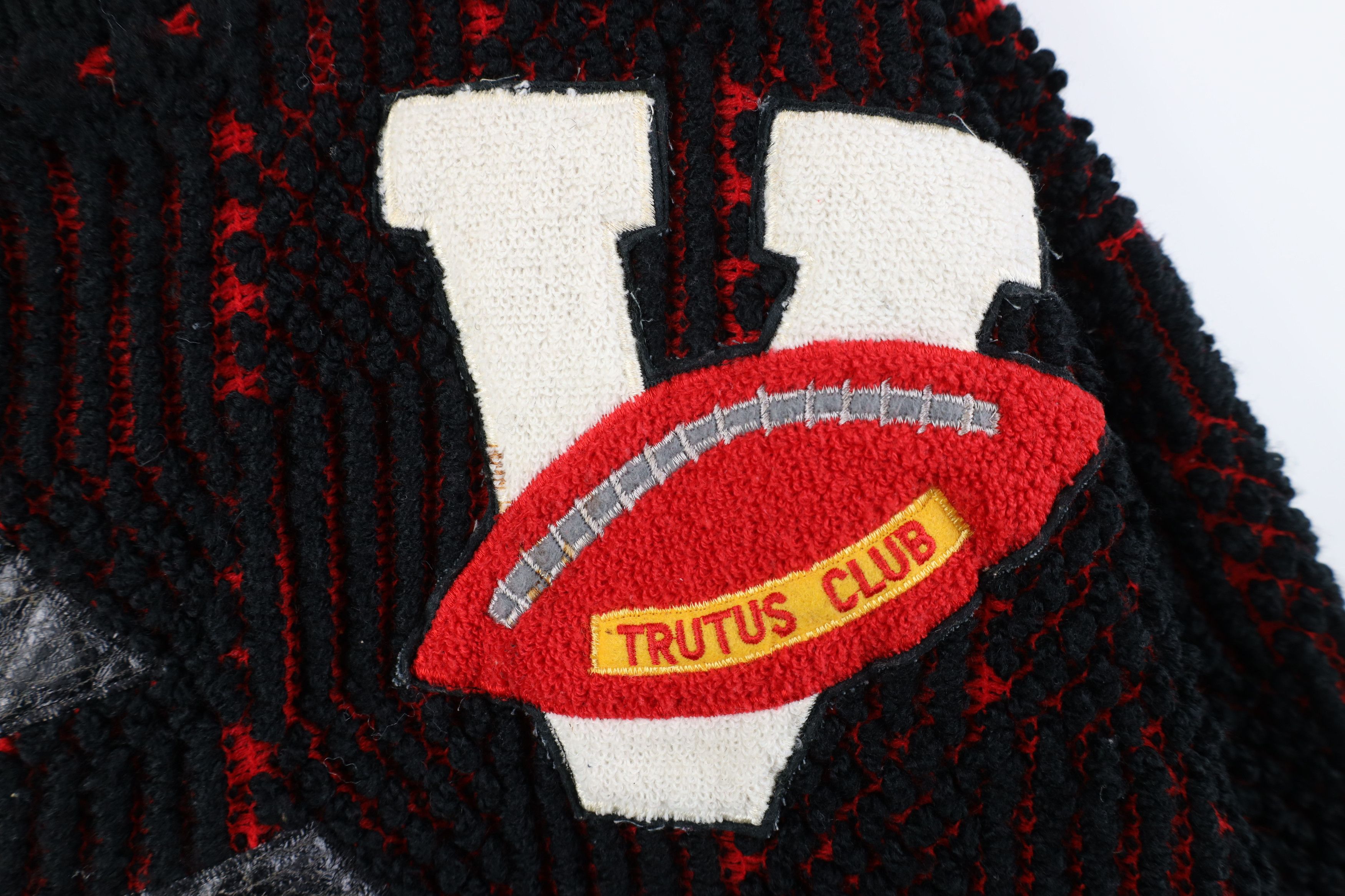 Vintage Vintage 90s Streetwear Trim Chunky Knit Football Sweater Size US M / EU 48-50 / 2 - 4 Thumbnail