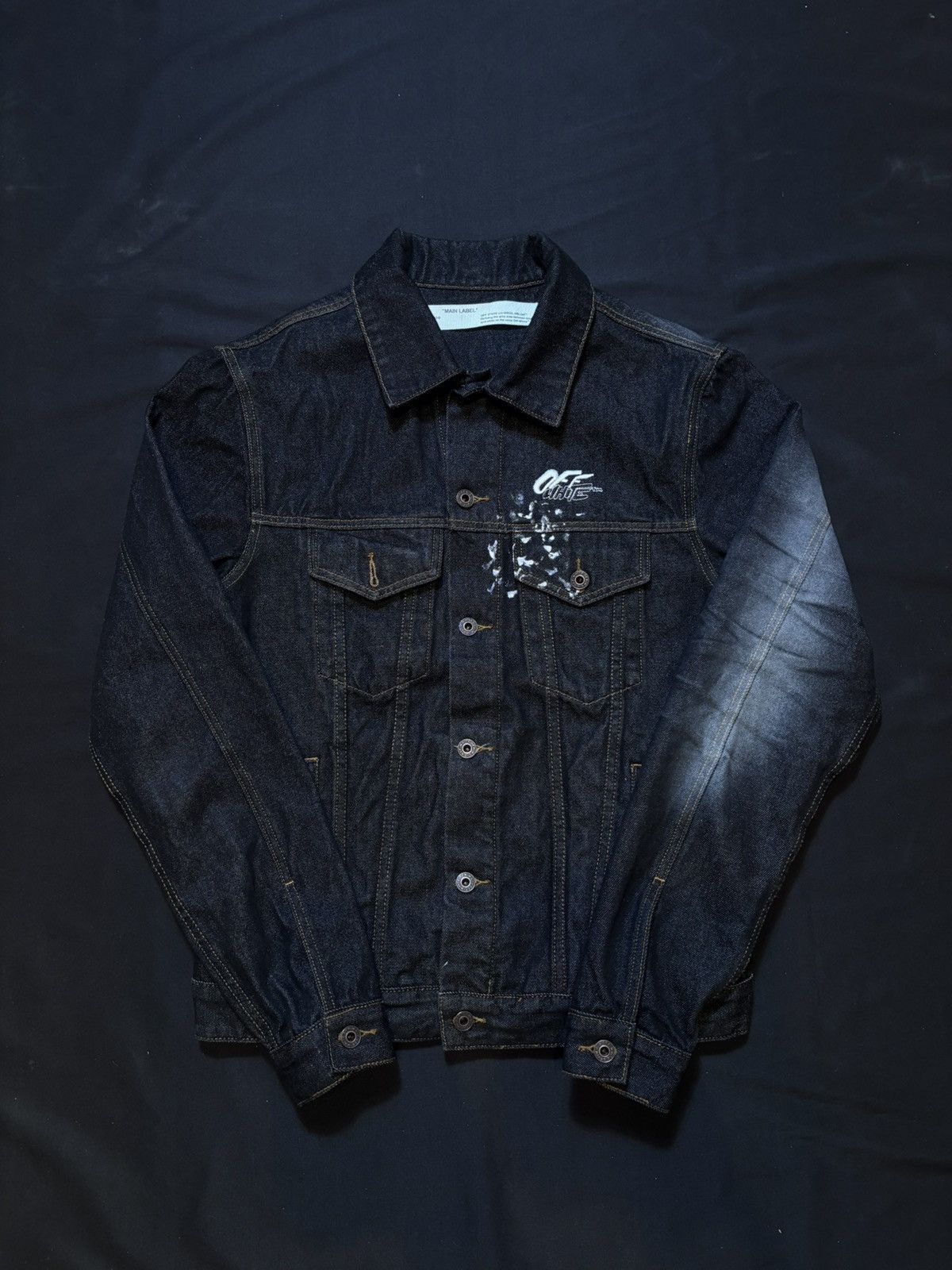 Off-White Off White Denim Jacket Spray Paint | Grailed