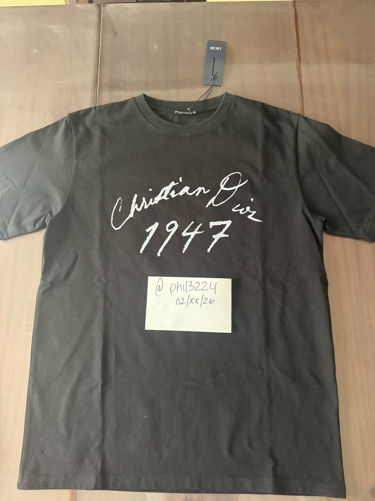 Dior Christian Dior 1947 Hand-Written T-shirt Size US L / EU 52-54 / 3 - 1 Thumbnail