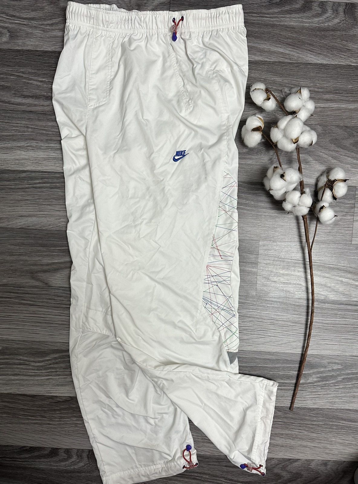 Nike × Nike ACG × Vintage Vintage Nike Tn white nylon trackpants y2k drill 2000s hype Size US 32 / EU 48 - 9 Thumbnail