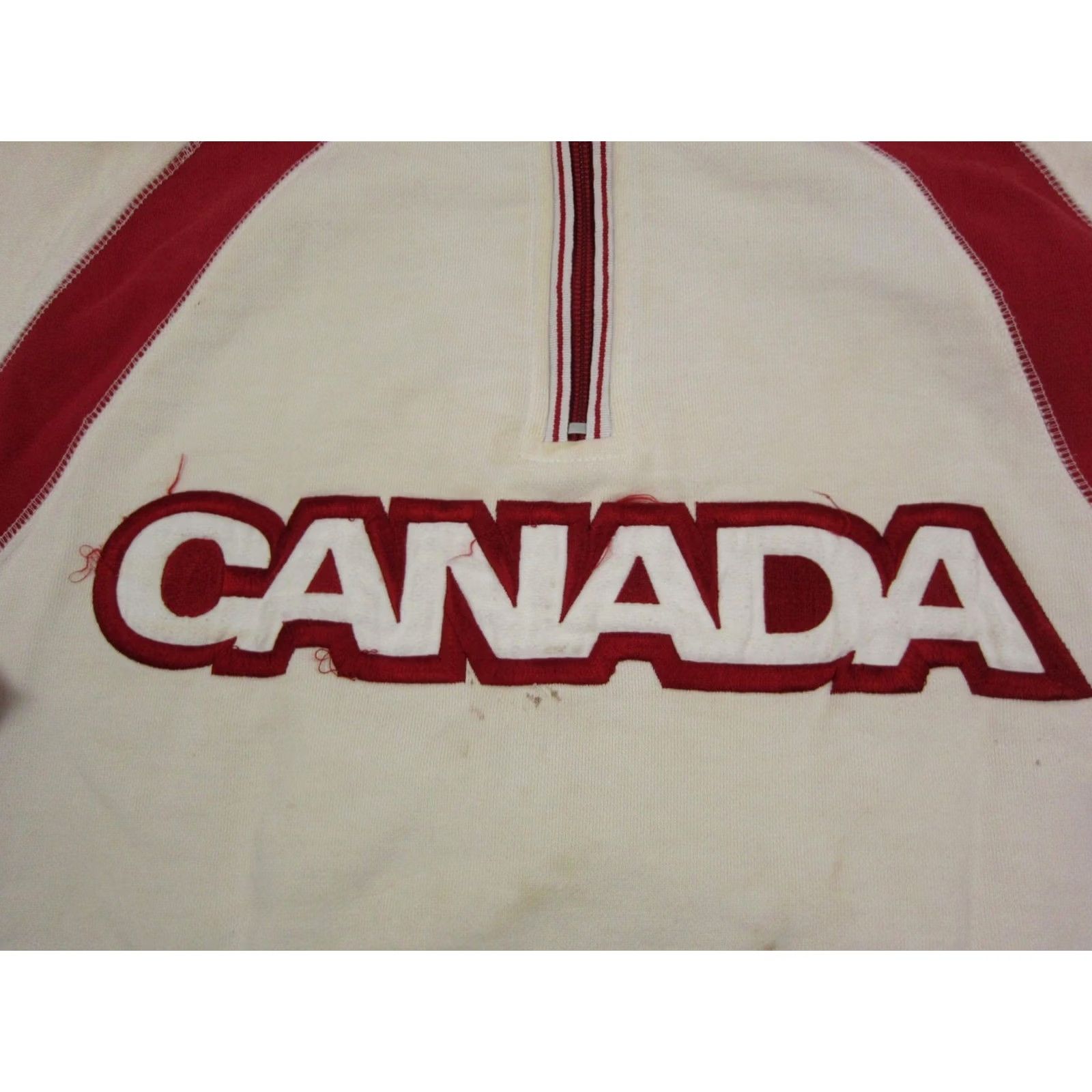 Vintage Vintage Canada Olympic Team Hoodie Mens Small Creme Red 1/4 Zip Sweatshirt Size US S / EU 44-46 / 1 - 4 Thumbnail