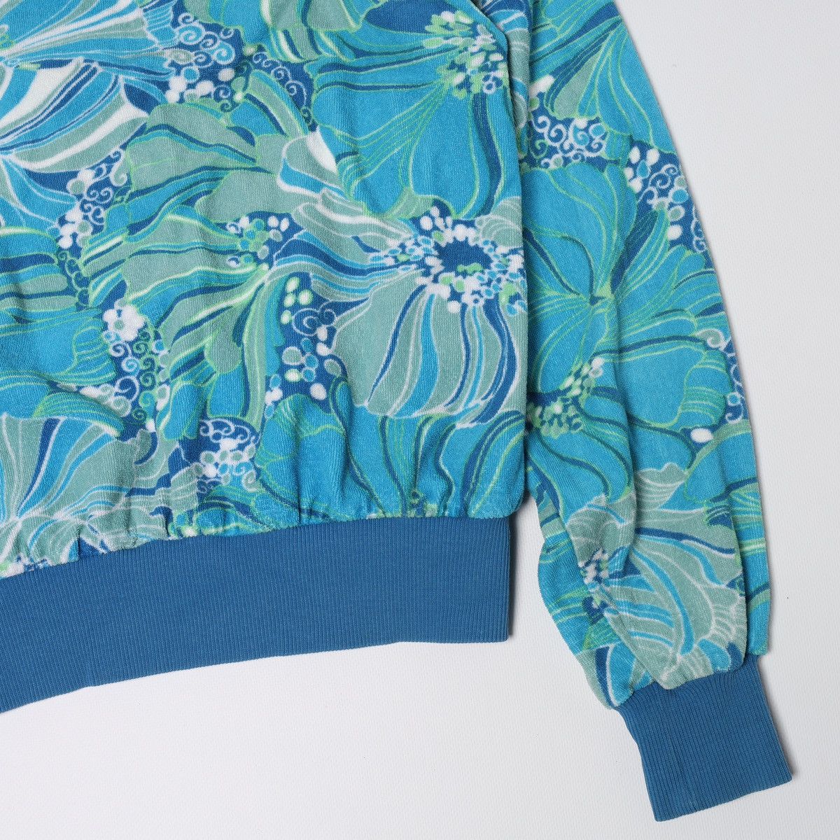 Dolce & Gabbana Dolce Gabbana Printed Flowers Floral Light Blue Zip Hoodie Size XS / US 0-2 / IT 36-38 - 13 Thumbnail