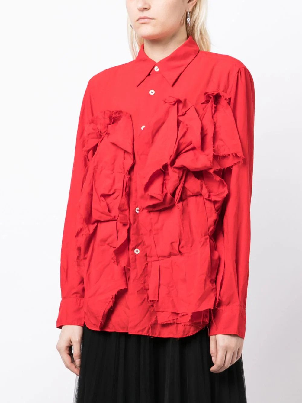 Comme des Garcons o1mle0824 Applique Detail Shirt in Red Size XS / US 0-2 / IT 36-38 - 3 Thumbnail