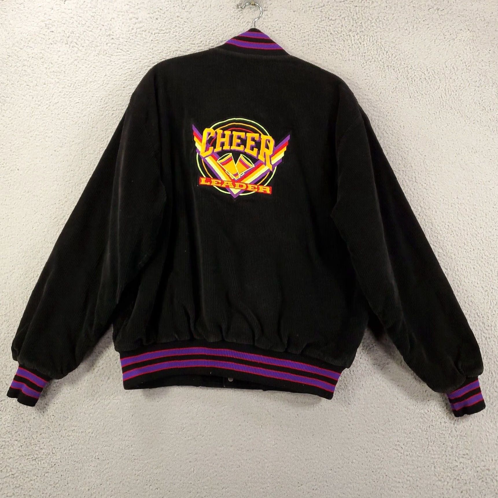 Vintage VINTAGE DeLong Cheer Leader Jacket Womens L Corduroy Varsity School 90s Cheerleading College USA Embroidered Logo Pockets Blue Jacket Size L / US 10 / IT 46 - 3 Thumbnail