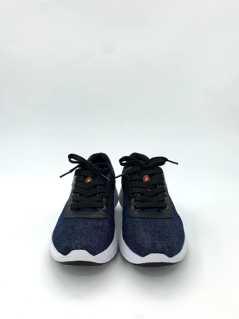 Prada Prada Dark blue denim lace-up casual shoes sneakers 2501-Ne Size US 7 / EU 40 - 3 Thumbnail