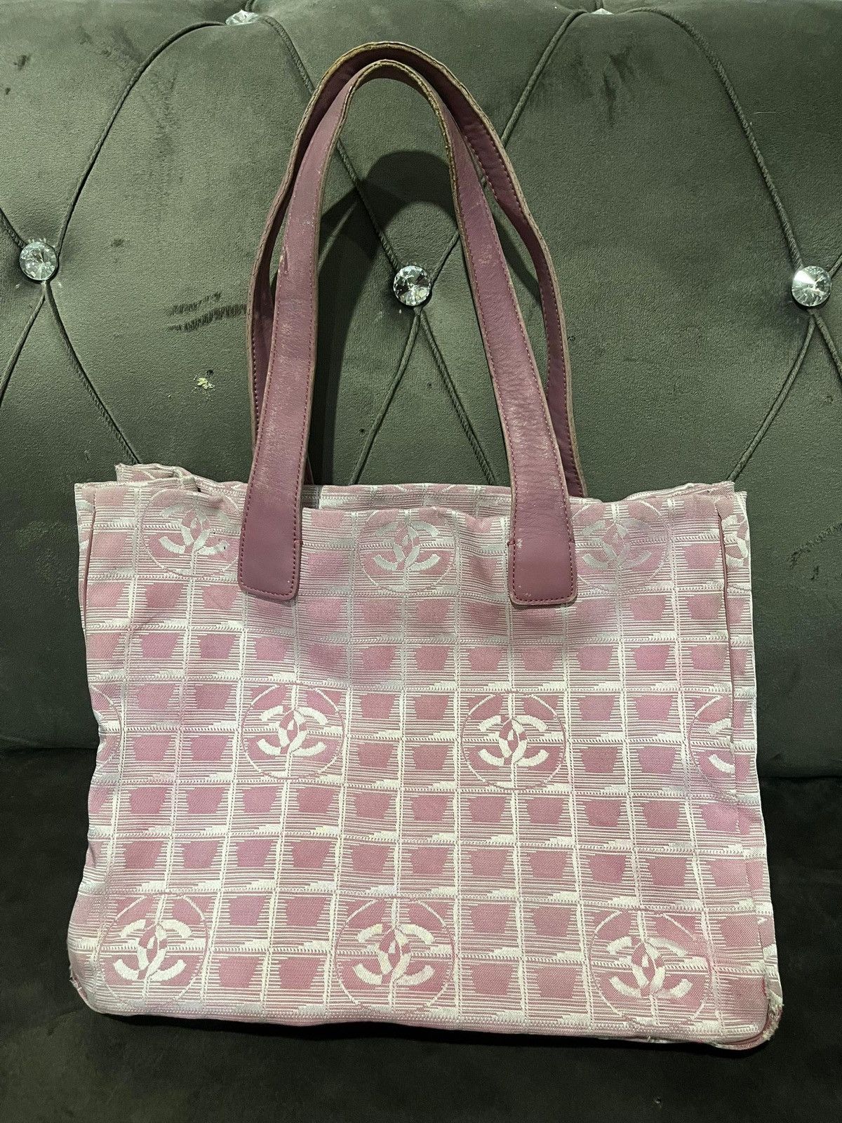 Authentic CHANEL Travel line canvas tote bag