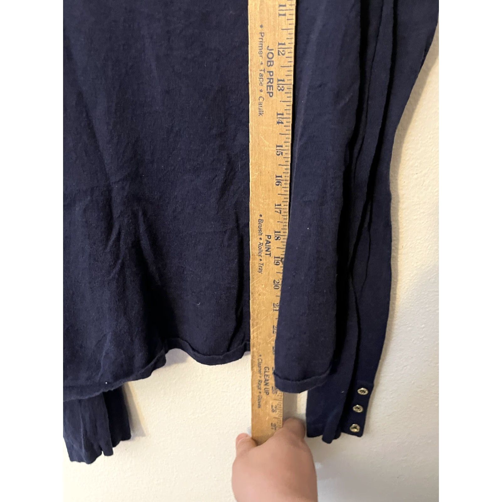 Lilly Pulitzer Lilly Pulitzer Women's Blouse Shirt Cold Shoulder Long Sleeve Size L Navy Blue Size L / US 10 / IT 46 - 5 Thumbnail