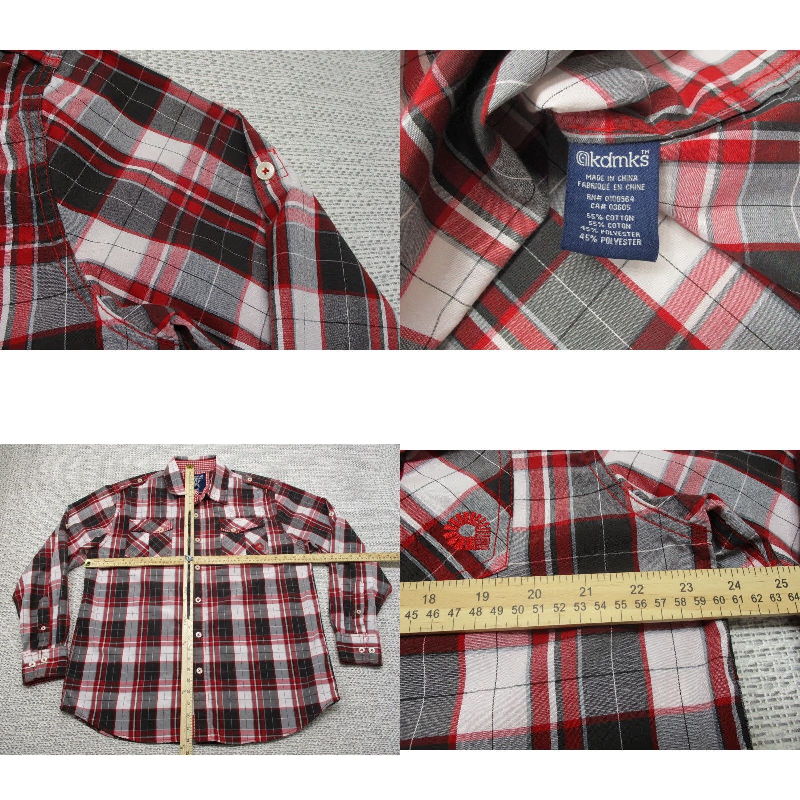 Akademiks Akademiks Shirt Mens XL Button Up Roll Up Long Sleeve Casual Plaid Multicolor Never Worn Size US XL / EU 56 / 4 - 8 Thumbnail