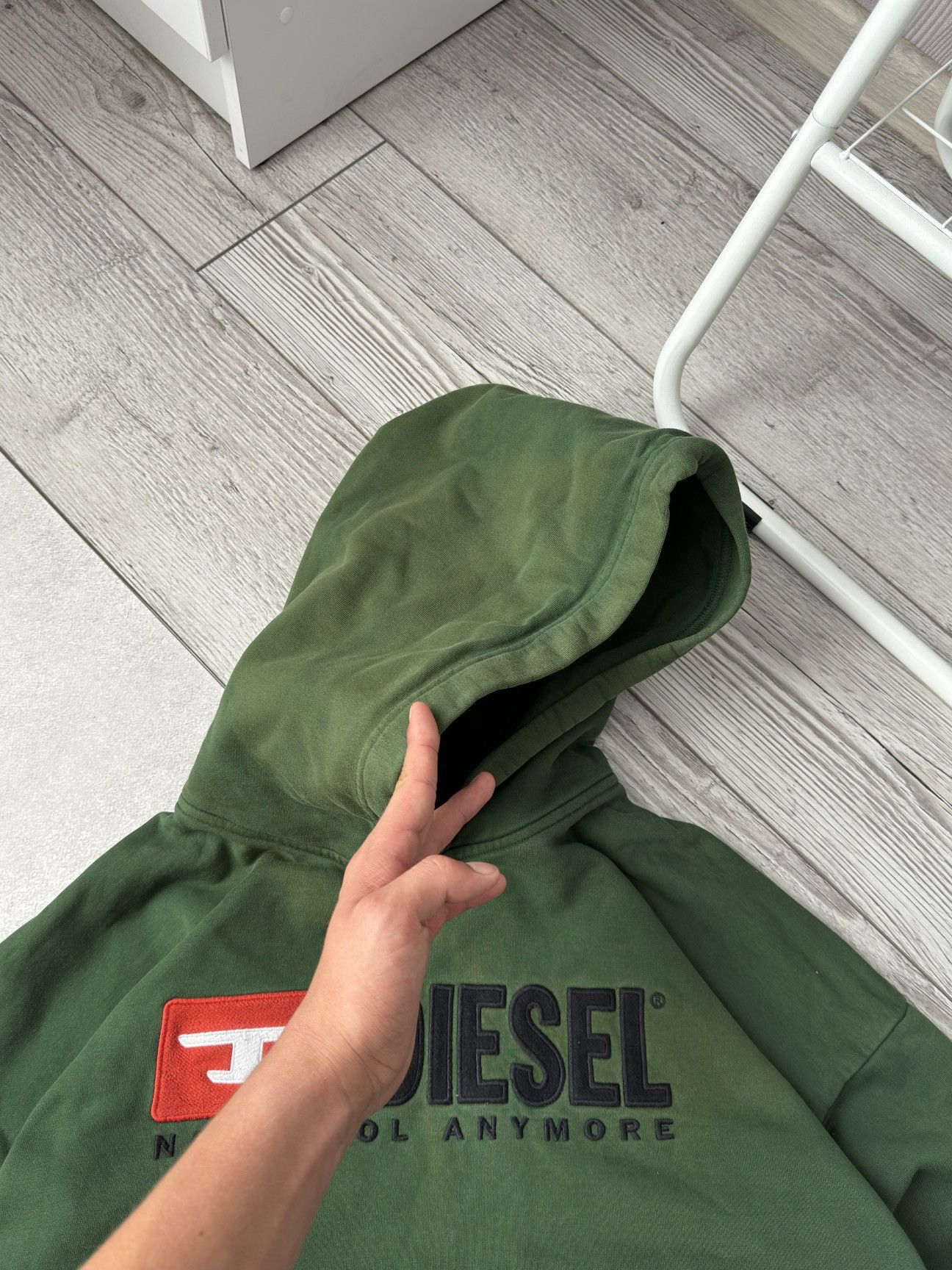 Diesel × Vintage Vintage Diesel big logo distressed Faded Y2K boxy hoodie Size US XL / EU 56 / 4 - 7 Thumbnail