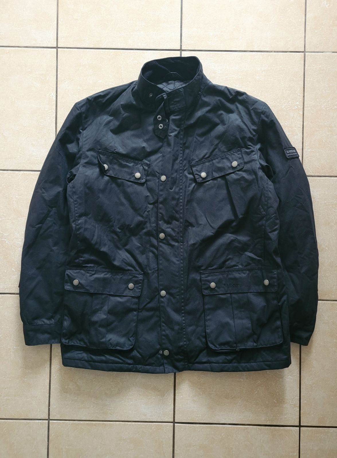 image of Barbour International Duke Wax Jacket in Black, Men's (Size XL)