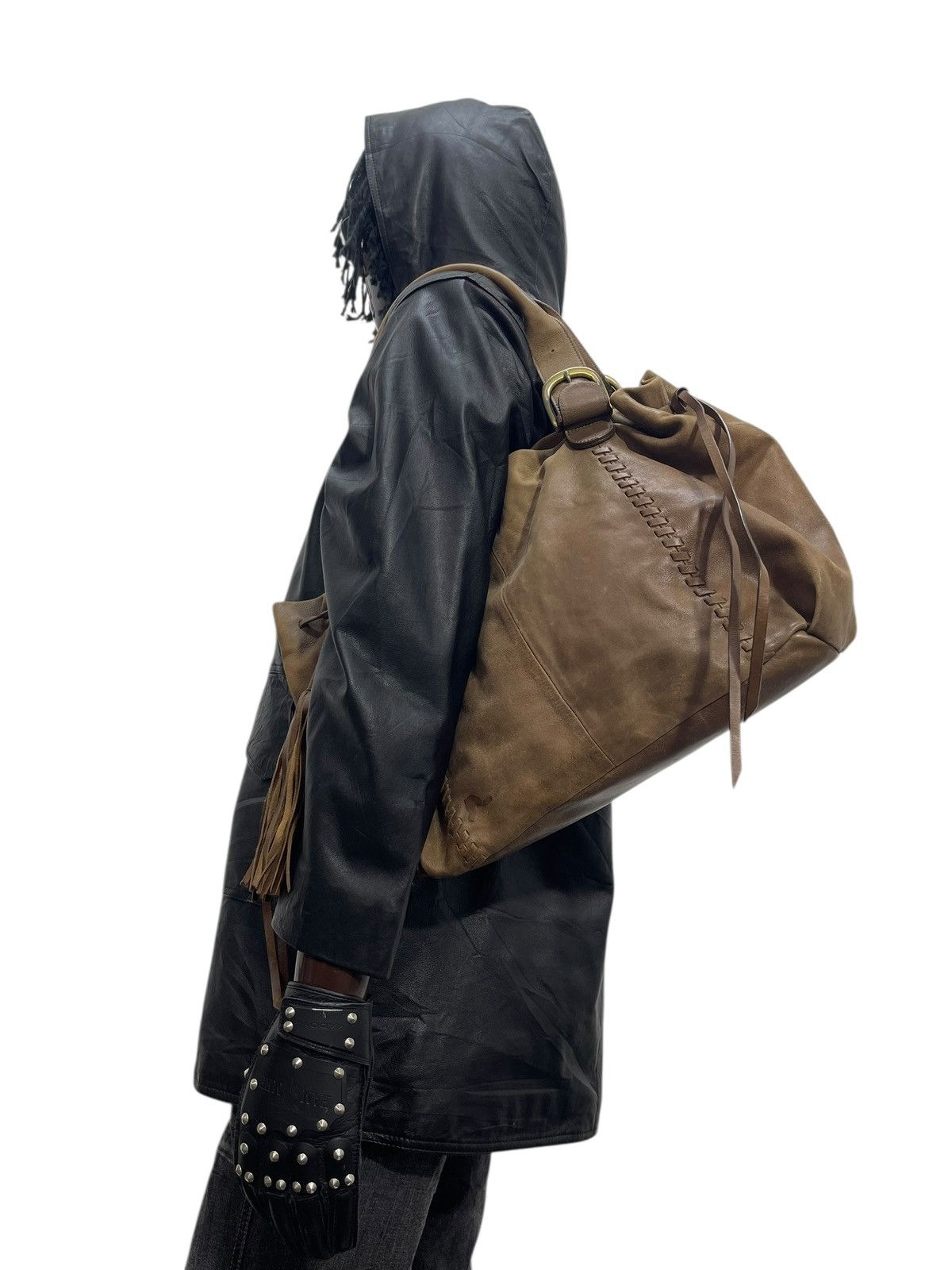 Leather Real Leather Patina Sazaby Japan Tote Shoulder Bag 9🟩 Size ONE SIZE - 1 Thumbnail