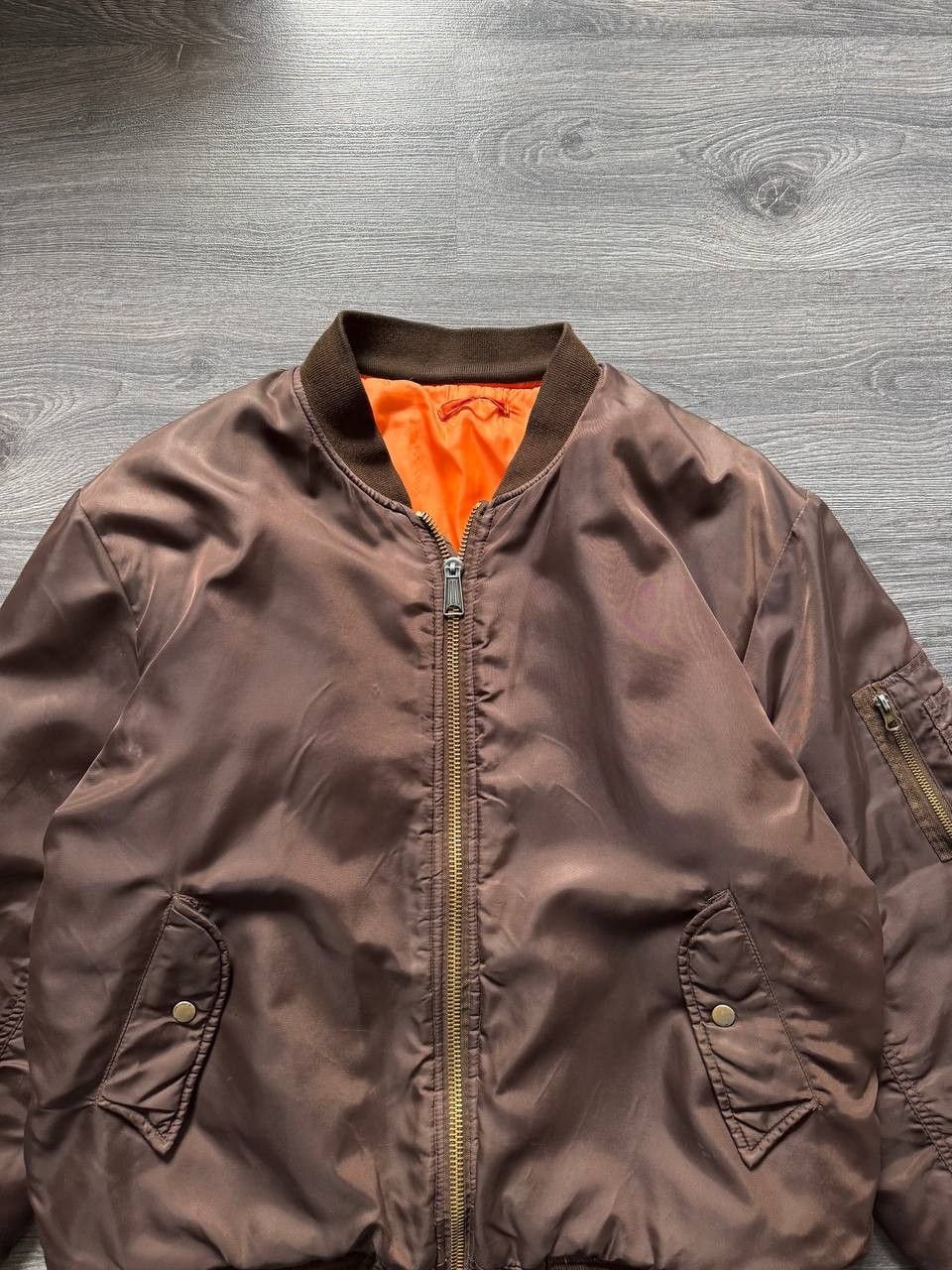 Japanese Brand Riot Riot Vintage Brown Bomber Jacket Ma 1 USAF Military Size US XL / EU 56 / 4 - 6 Thumbnail