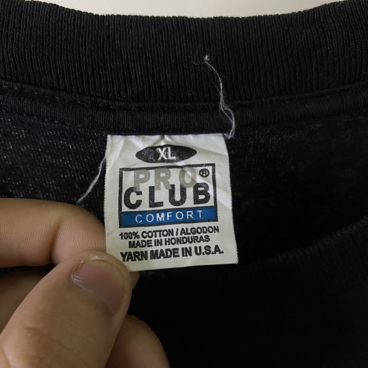 Vintage Vintage 90s Proclub Black Blank Nice & Crispy Cotton Tee Size US XL / EU 56 / 4 - 3 Thumbnail
