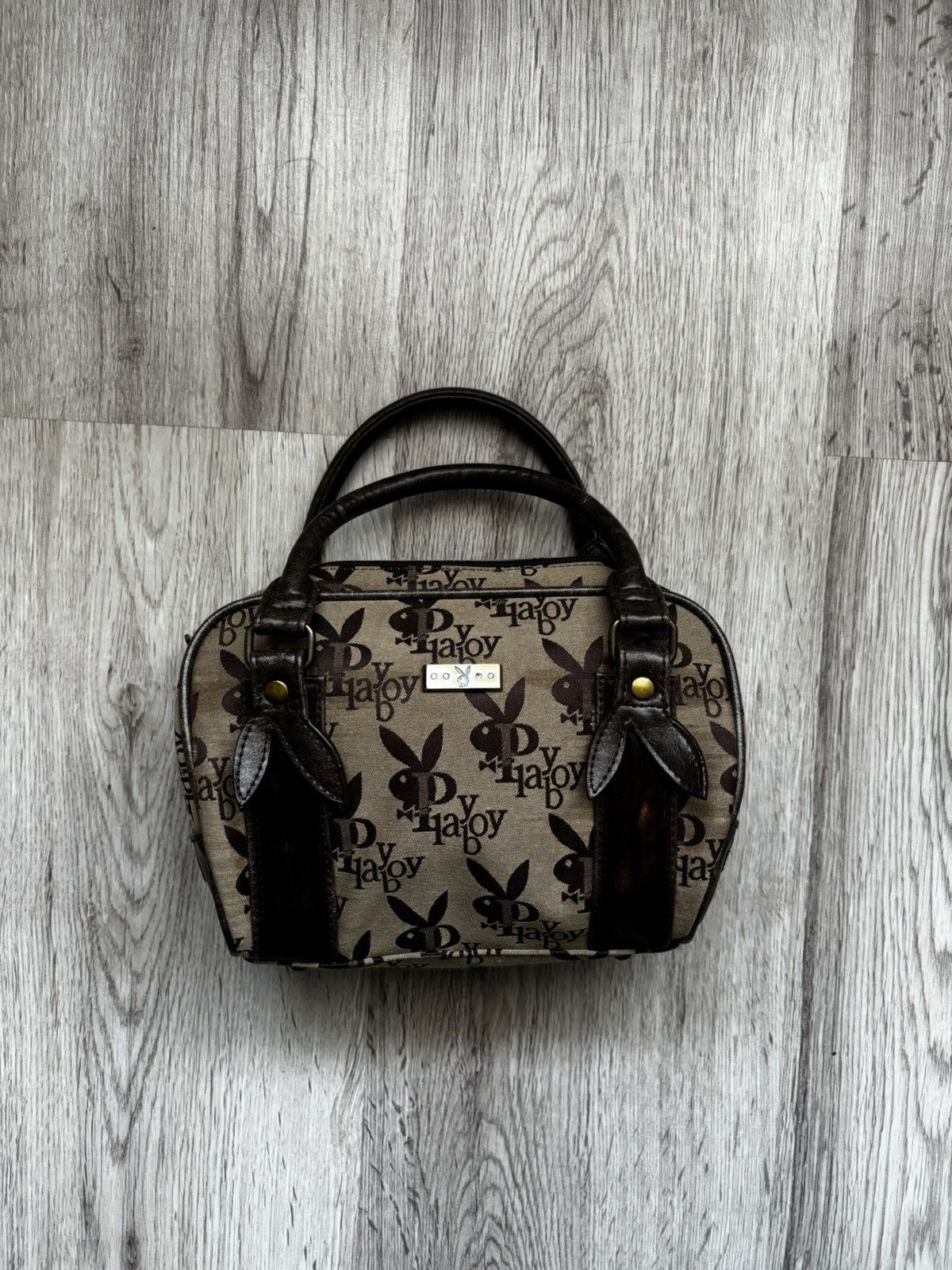 Playboy Playboy Monogram Mini Handbag Brown 2000s Vintage Size ONE SIZE - 1 Thumbnail