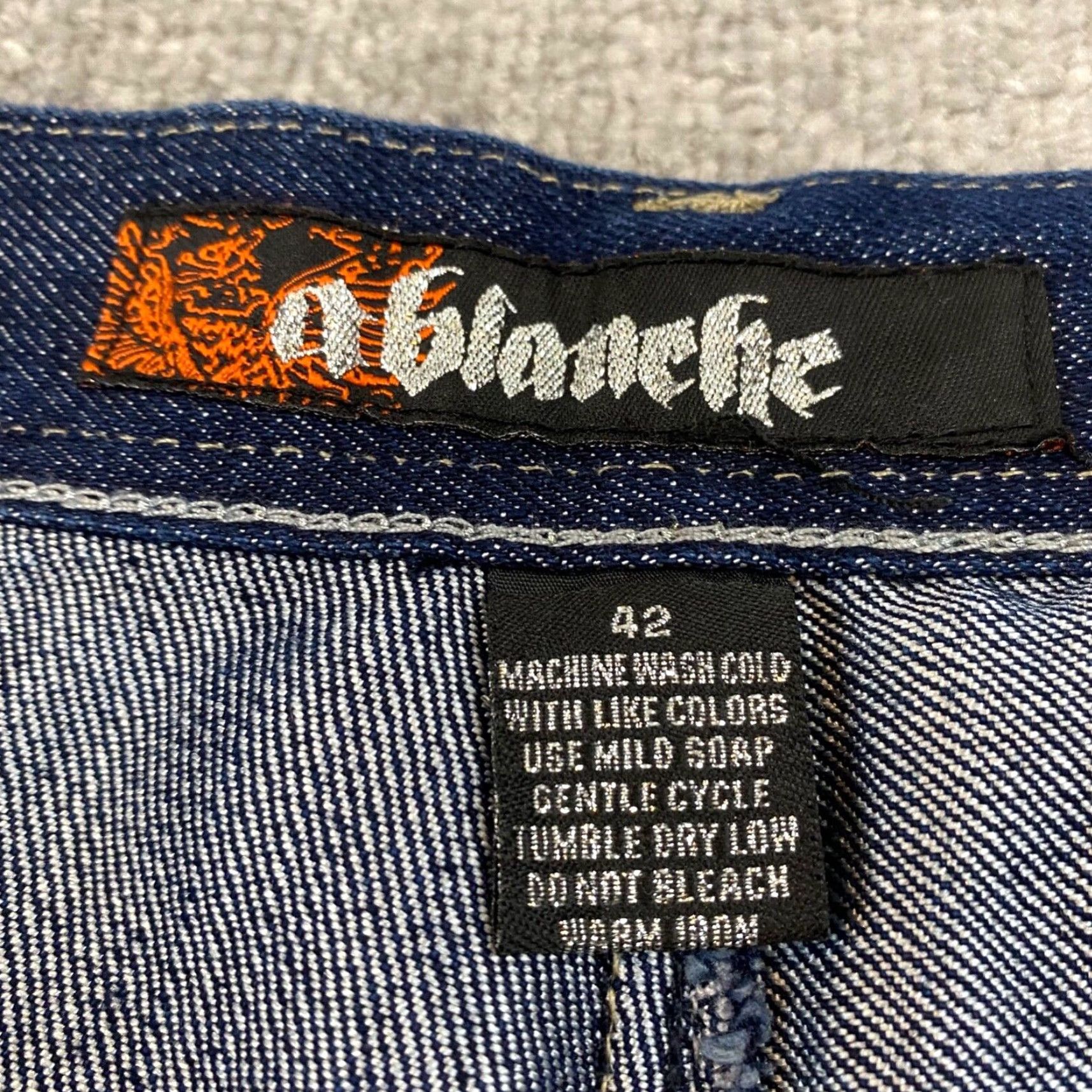 Vintage VINTAGE Ablanche Jeans Men 42x24 Blue Dark Wash Hemmed Denim Pants Skater Baggy Wide Y2K Size US 42 / EU 58 - 3 Thumbnail