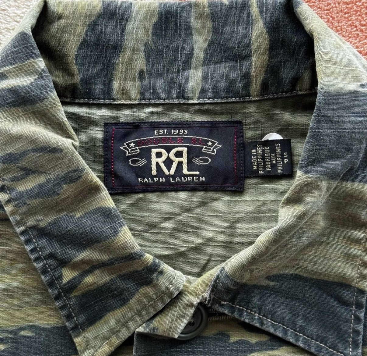 RRL Ralph Lauren RRL Ralph Lauren Double RL Tiger Camo Short Sleeve Shirt K22 Size US S / EU 44-46 / 1 - 3 Thumbnail