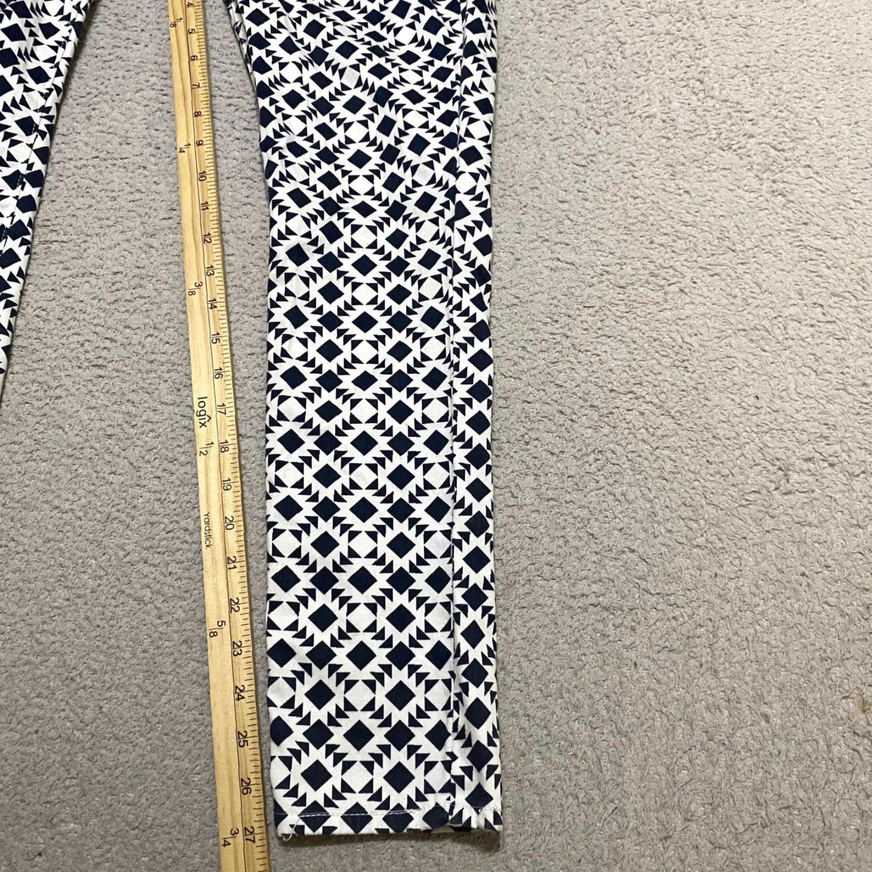 J.Crew J. Crew Womens 28 Jeans Black Geometric Skinny Low Rise Size 28" / US 6 / IT 42 - 6 Thumbnail