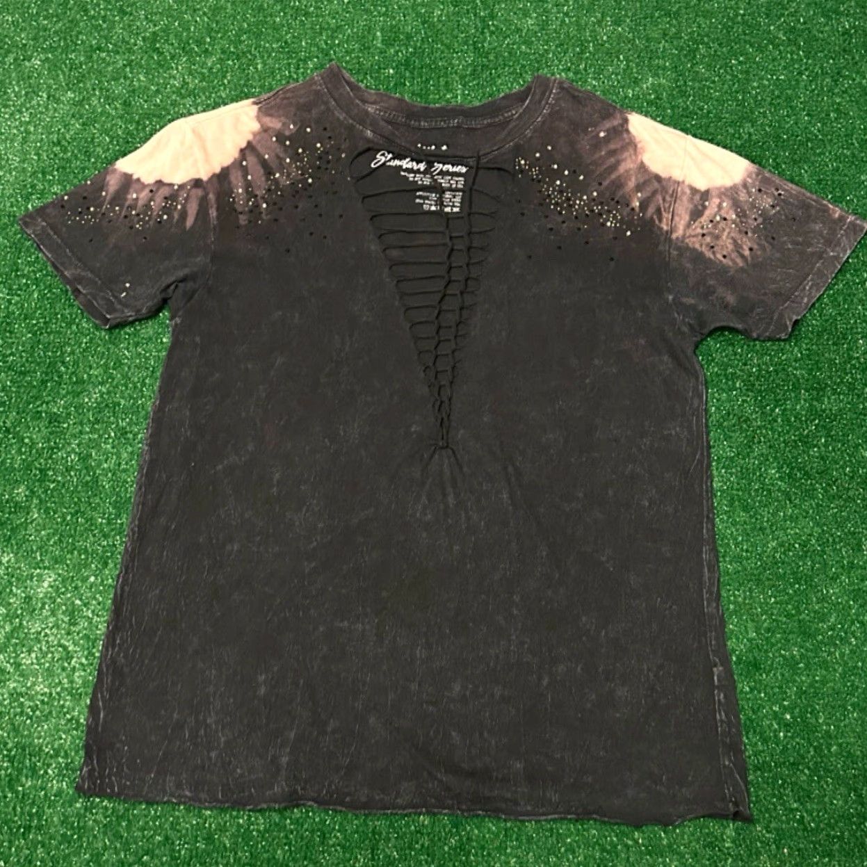 Affliction VINTAGE Affliction Shirt Biker Grunge Punk Y2K Standard Series Womens M Black Size M / US 6-8 / IT 42-44 - 2 Thumbnail