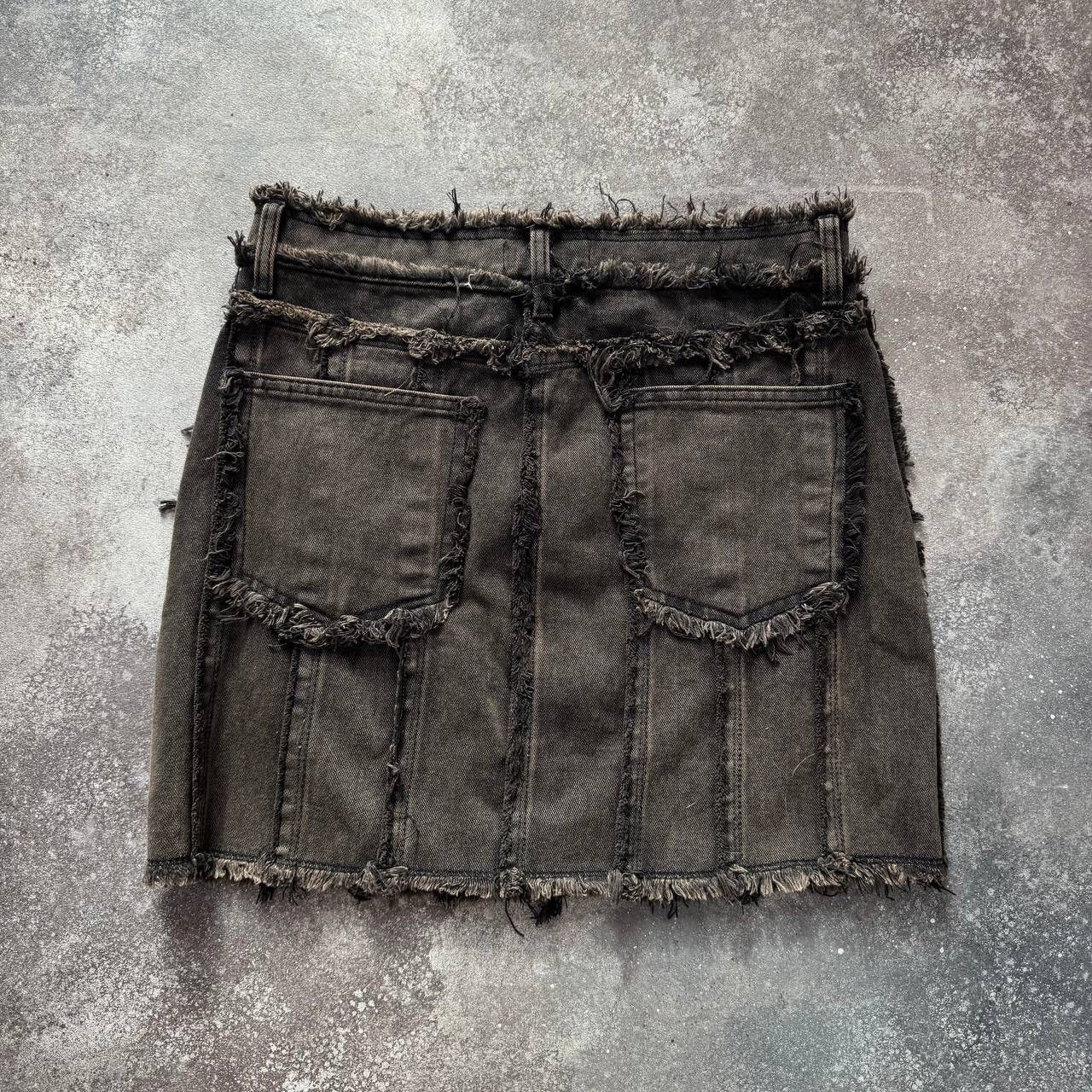 Hysteric Glamour × Japanese Brand Avant Garde Punk Y2K Gothic Faded Distressed Skirt Size 28" / US 6 / IT 42 - 2 Thumbnail