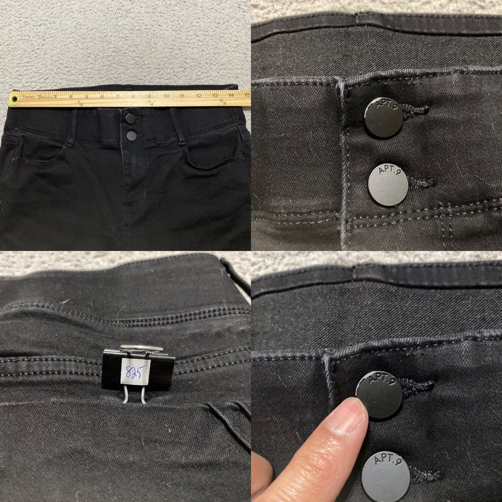 Apt. 9 Apt. 9 Jeans Capris Black Dark Wash Mid Rise Petite 12P 5-Pocket Denim Regular Womens Capris Jeans Size 34" / US 12 / IT 48 - 8 Thumbnail