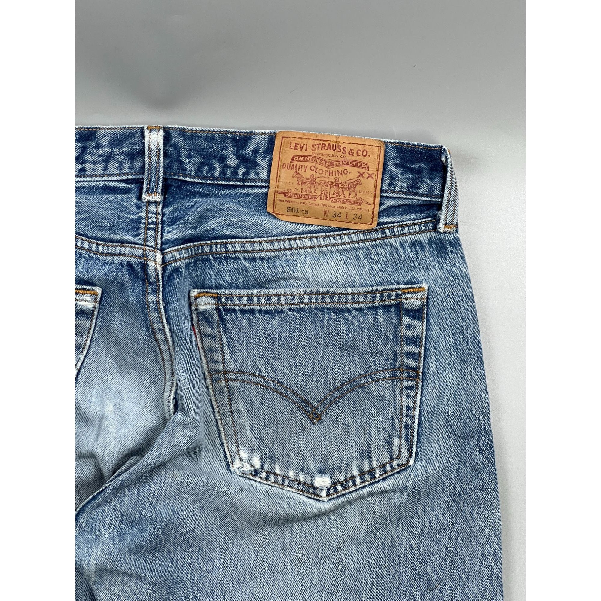 Levi's Levi’s 501xx Made In USA Distressed Denim Jeans (Y0890) Size US 34 / EU 50 - 12 Thumbnail